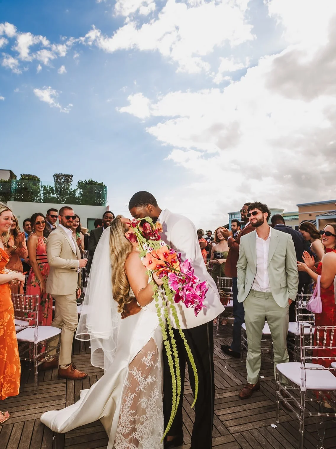 A rooftop ceremony for G &amp; J to tie the knot🤍

Some of my favorite personal touches from this ceremony: 
1. Grandma flower girls 
2. A surprise ring bearer who discovered the rings hidden under their seat
3. The Bride making her entrance to Quee