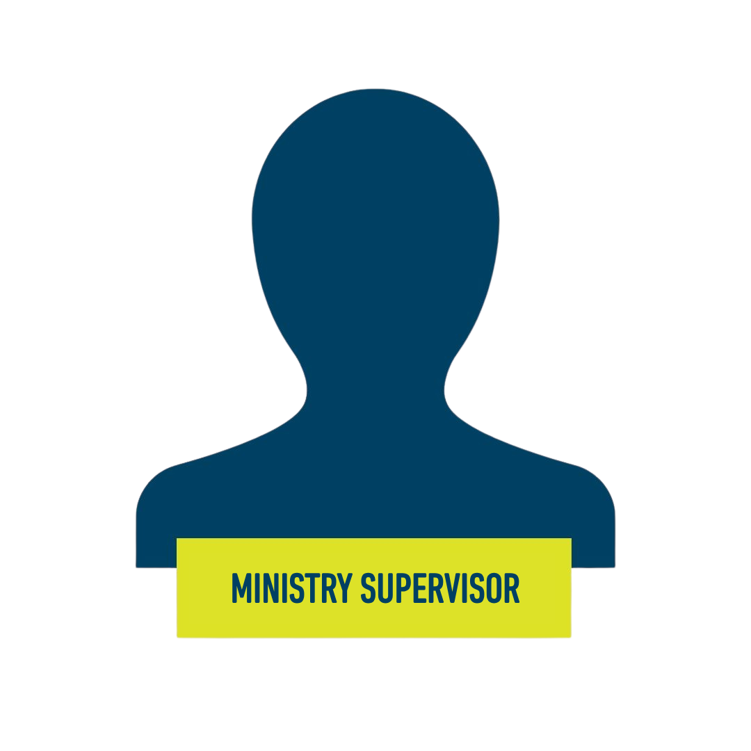 Icon of a person with a label that says "Ministry Supervisor."