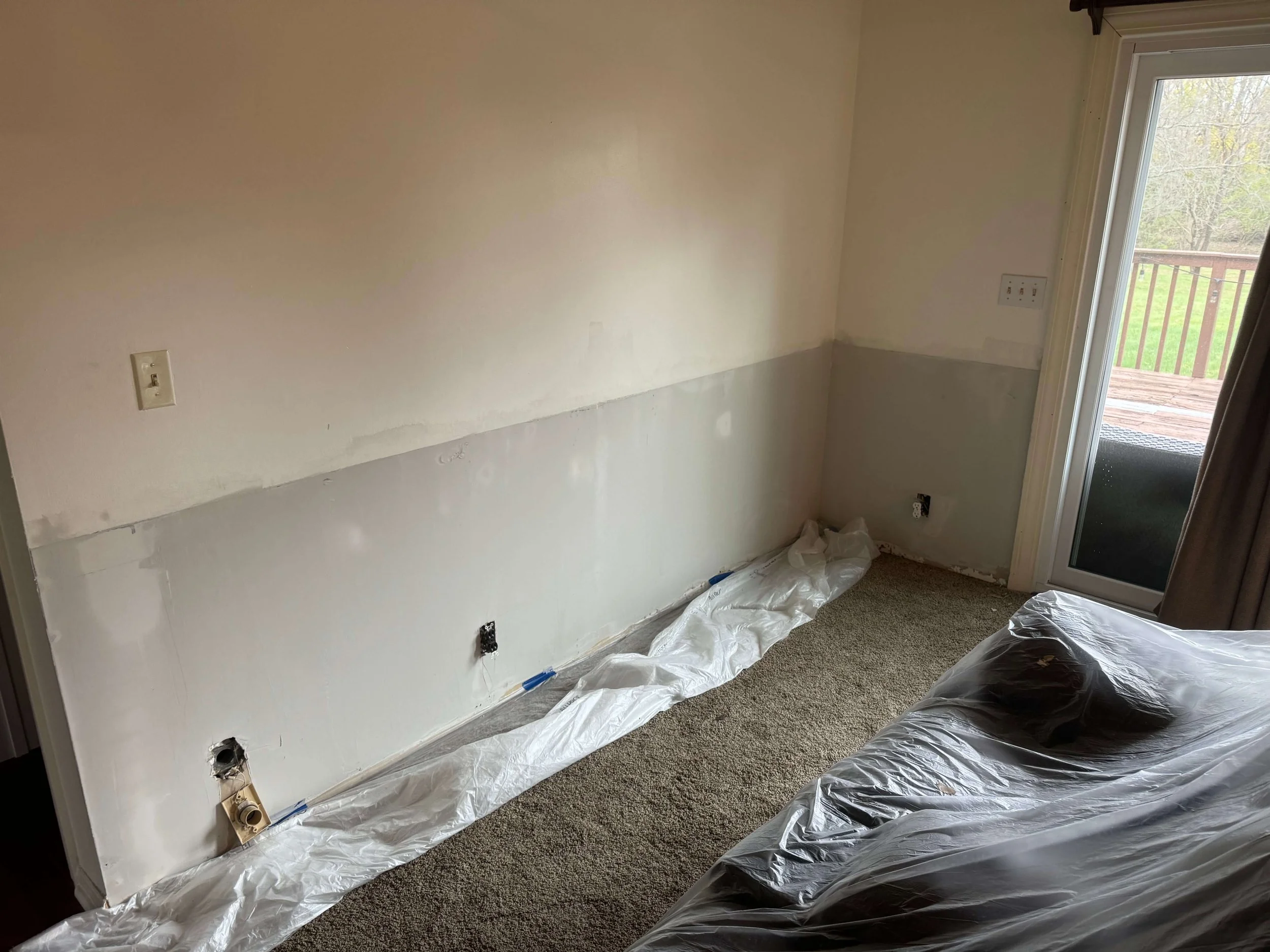 Removal of chair railing + drywall repair