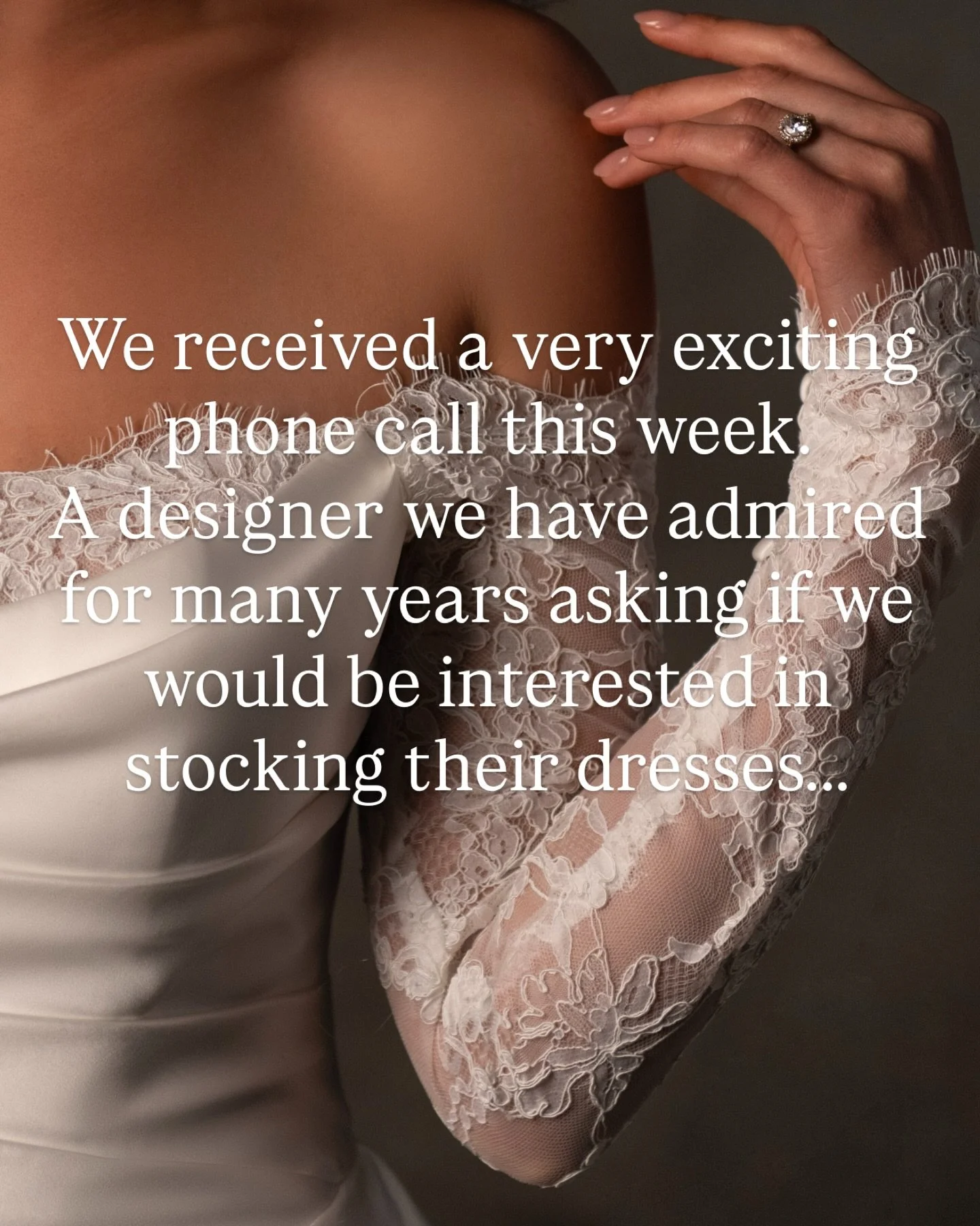 We're excited to announce the arrival of a new designer and the fact that we're the sole stockist in Essex for these beautiful dresses, with prices starting from &pound;1500-&pound;2500, and we're confident they'll be a favourite among our brides.