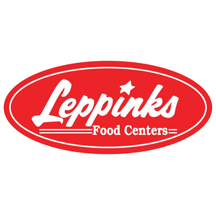 Leppinks Food Centers logo in red and white.