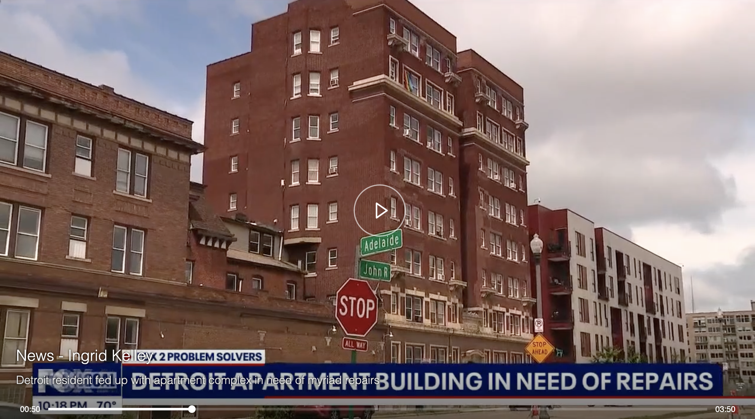 John R Apartments Exterior of Building Brush Park Detroit