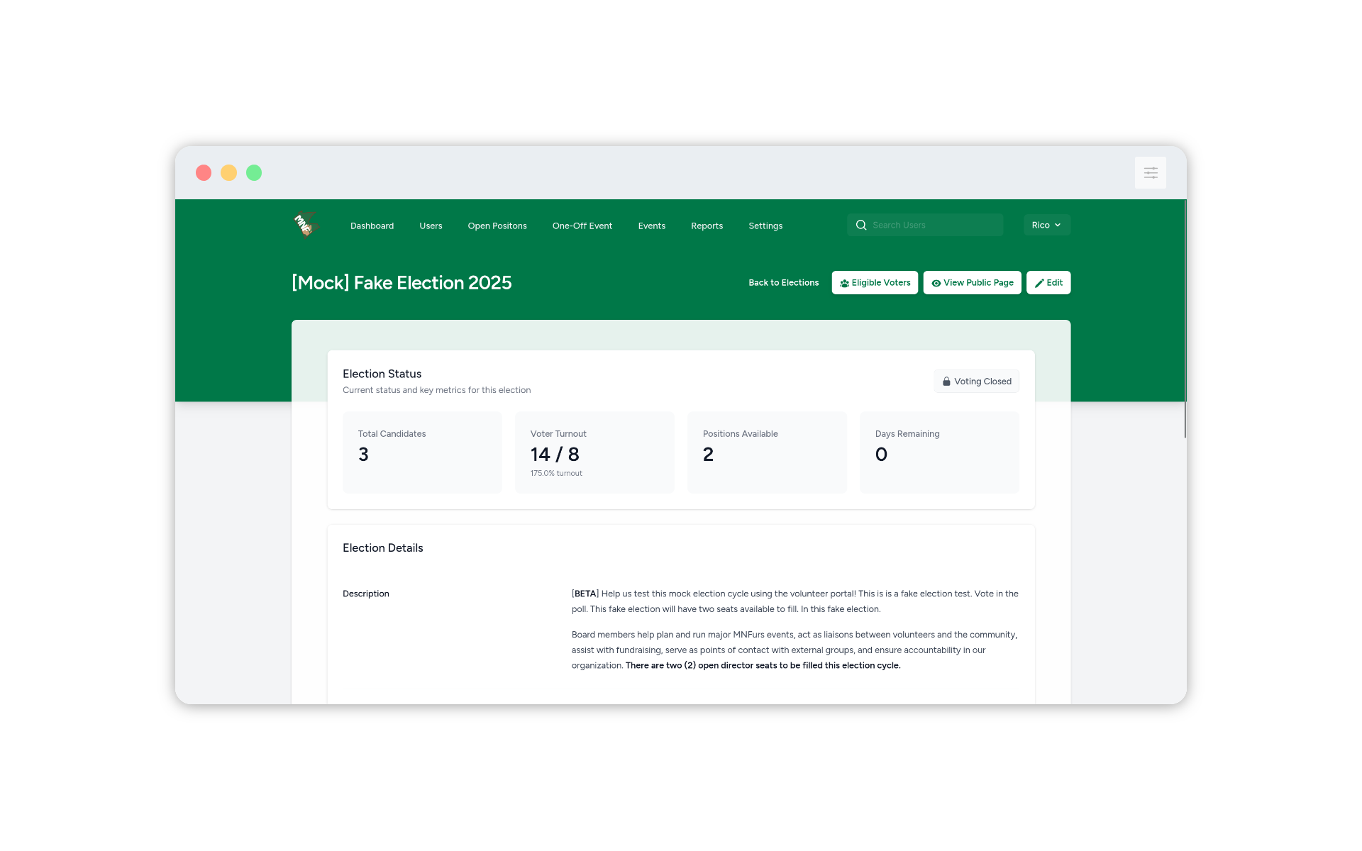 Board of Director Elections