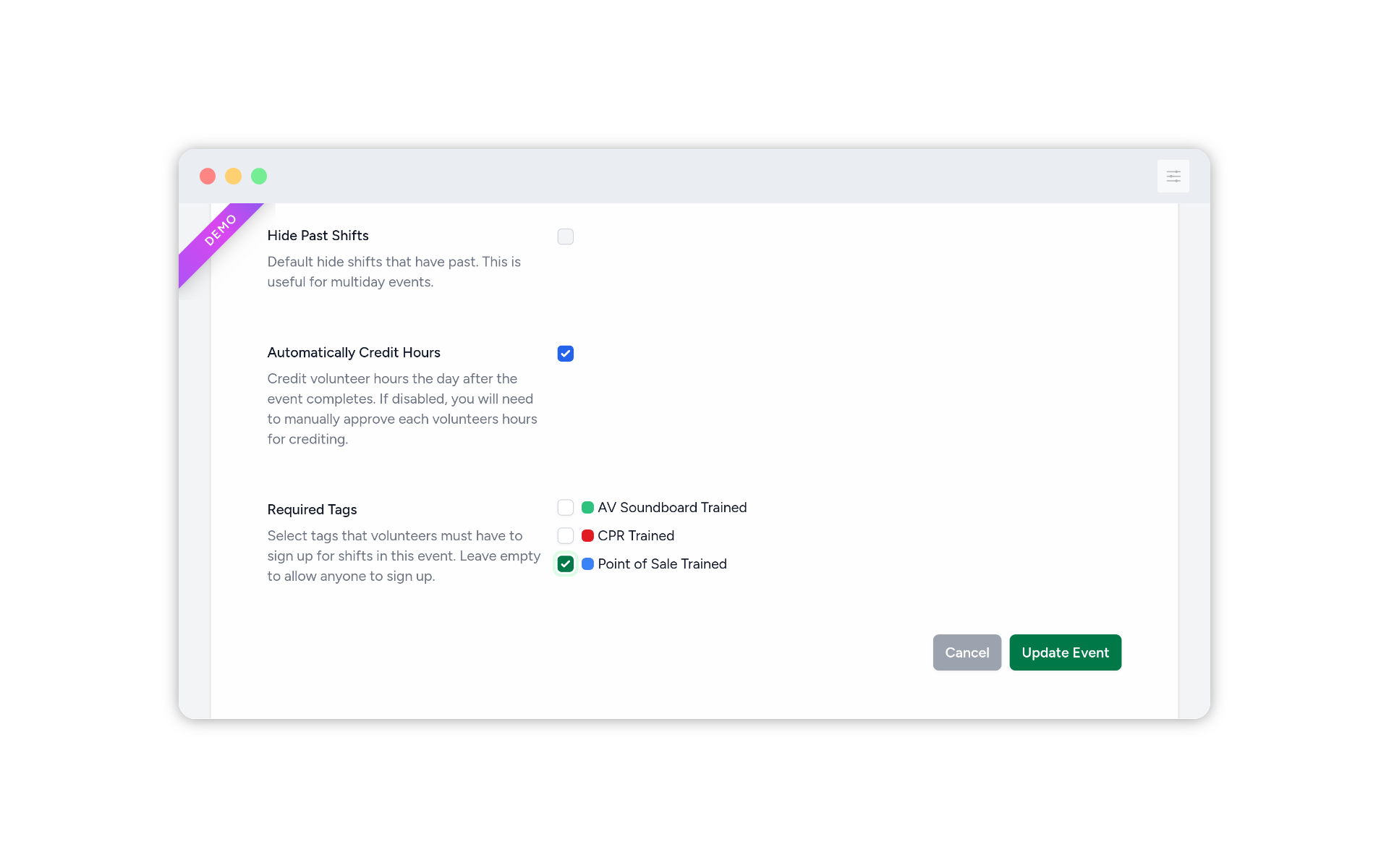 Gatekeep Shifts with User Tags