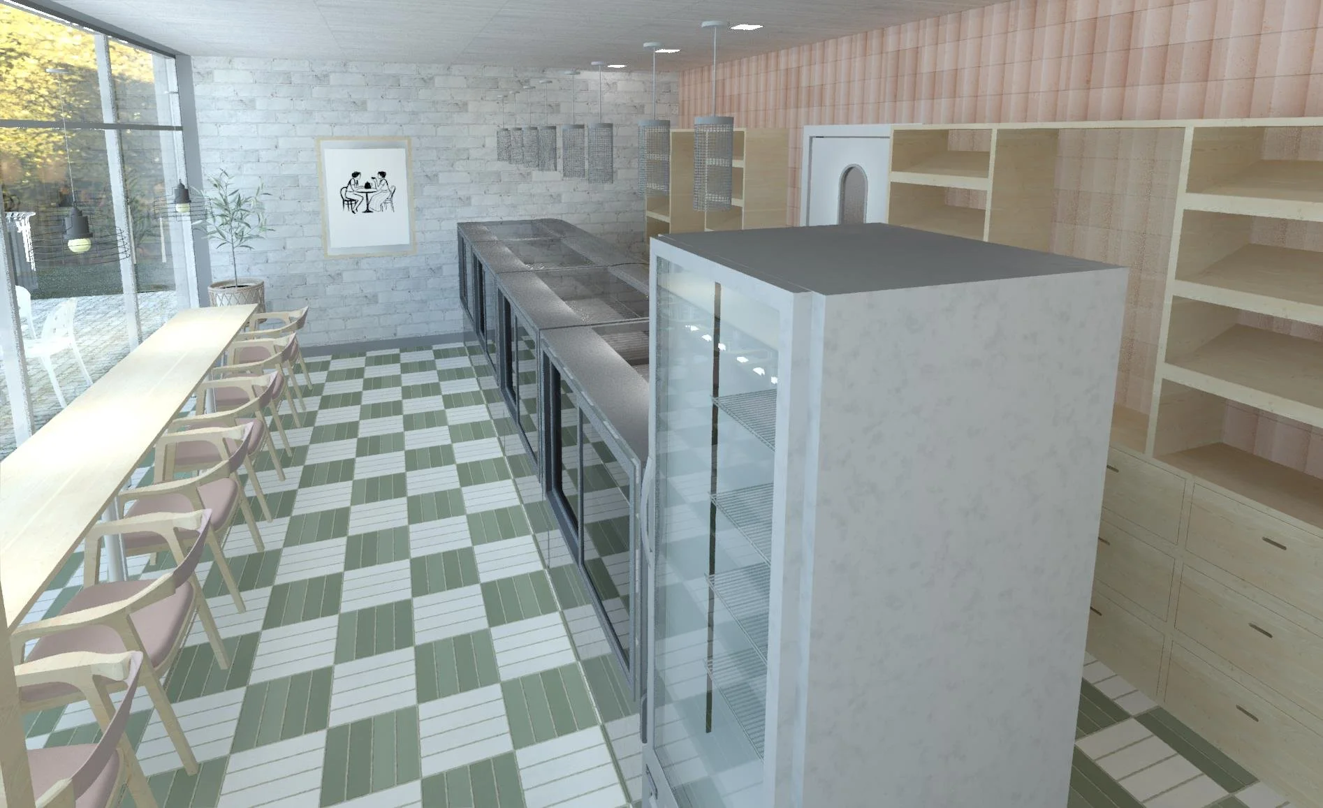 Side of Counter View/ Bar View