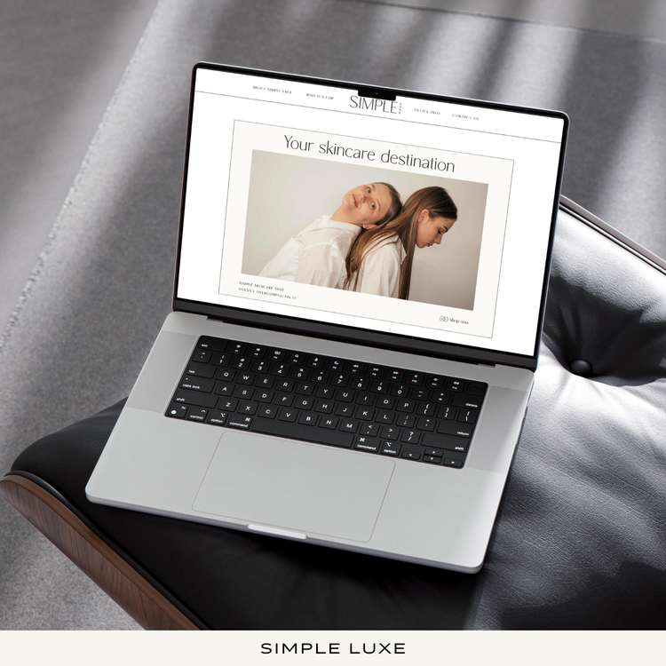 minimalist website homepage design on a laptop