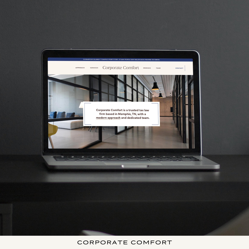 professional website homepage design on a laptop