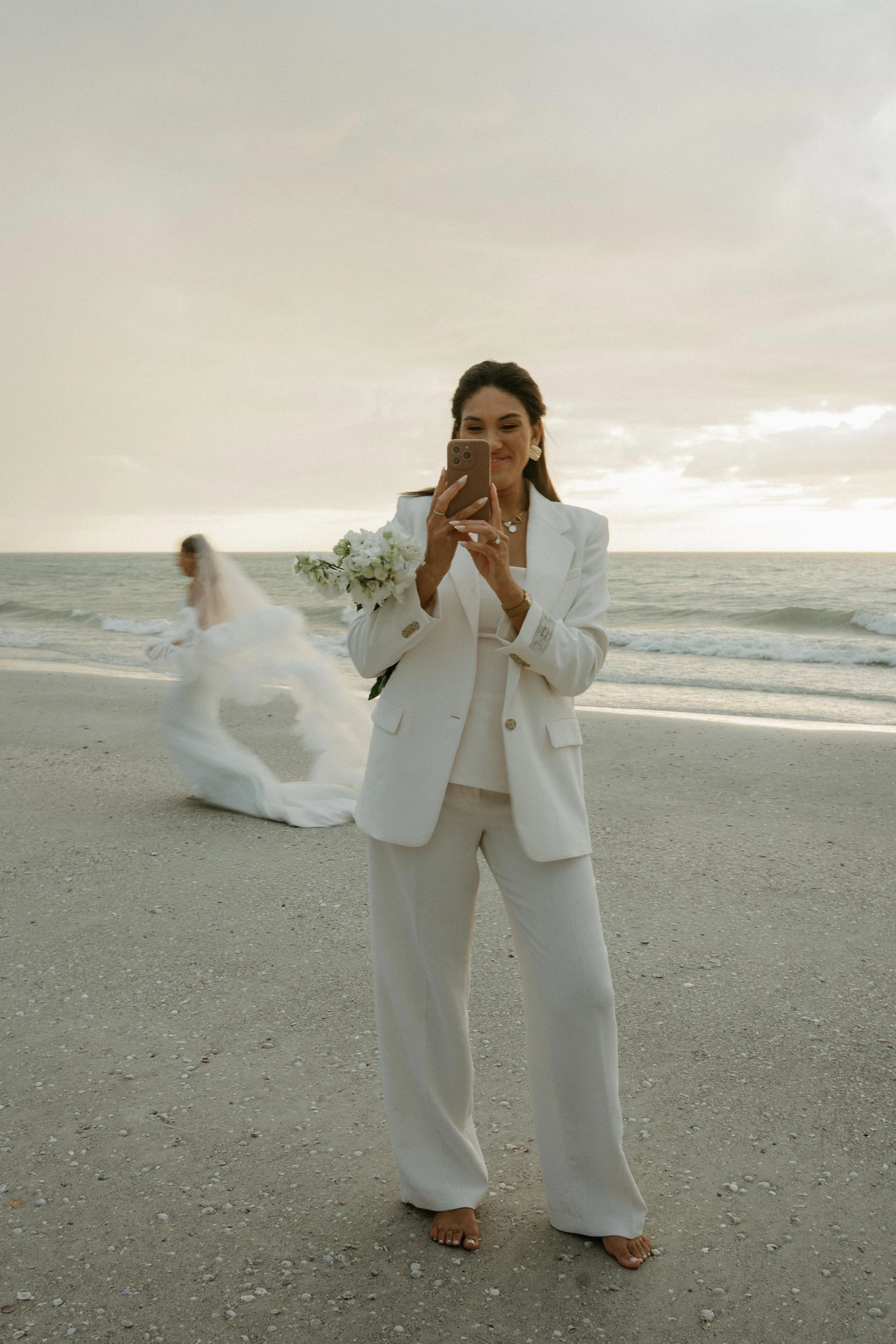 Unplugged Bride founder Amy on a beach