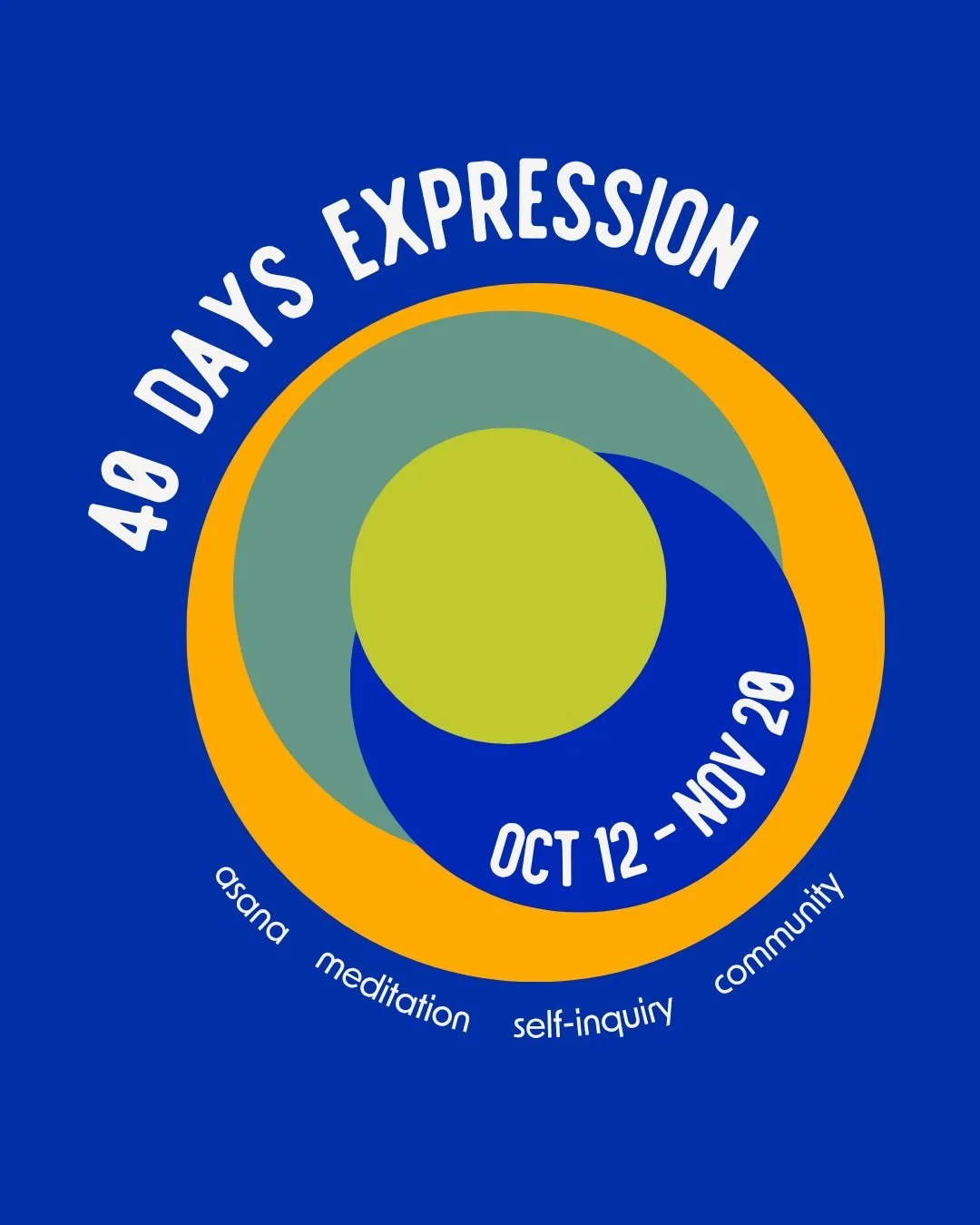 INTRODUCING: 40 DAYS EXPRESSION

Bring an idea to life in this one-of-a-kind 40 Days designed for you to activate your creative energy and express yourself in the world in a new way. 

40 Days is OHY&rsquo;s signature yoga program that challenges you