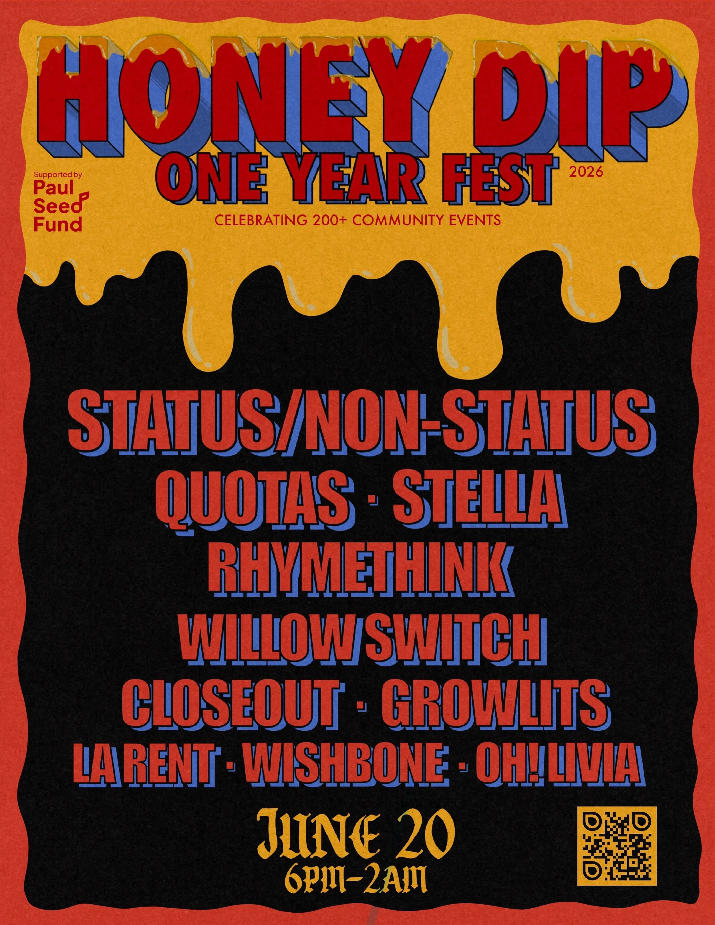I can&rsquo;t believe it&rsquo;s been one whole year! Tickets are live, baby!  Link in bio or use the QR on the second slide! 
🍯🍯🍯🍯🍯🍯🍯🍯🍯🍯🍯🍯🍯🍯🍯🍯🍯
This will be our 225th event 😳 not bad for just one year! Stay tuned for an inevitable 