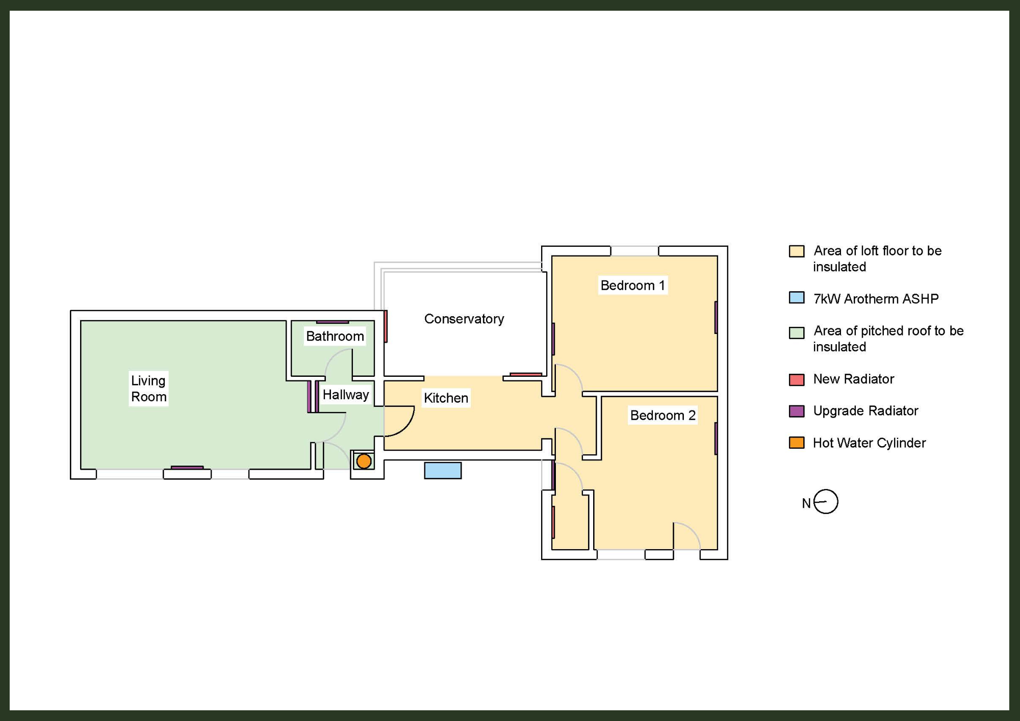 supporting floor plan for a proposed air source heat pump system installation