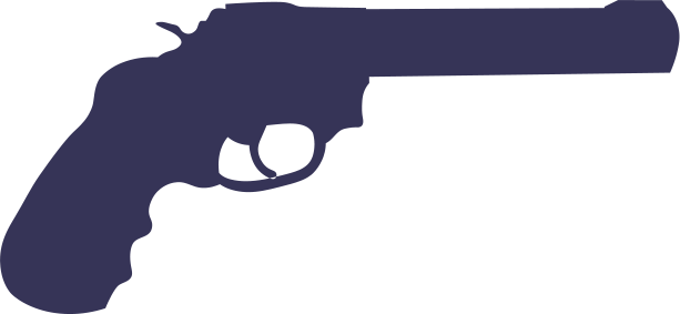 Silhouette of a revolver gun.