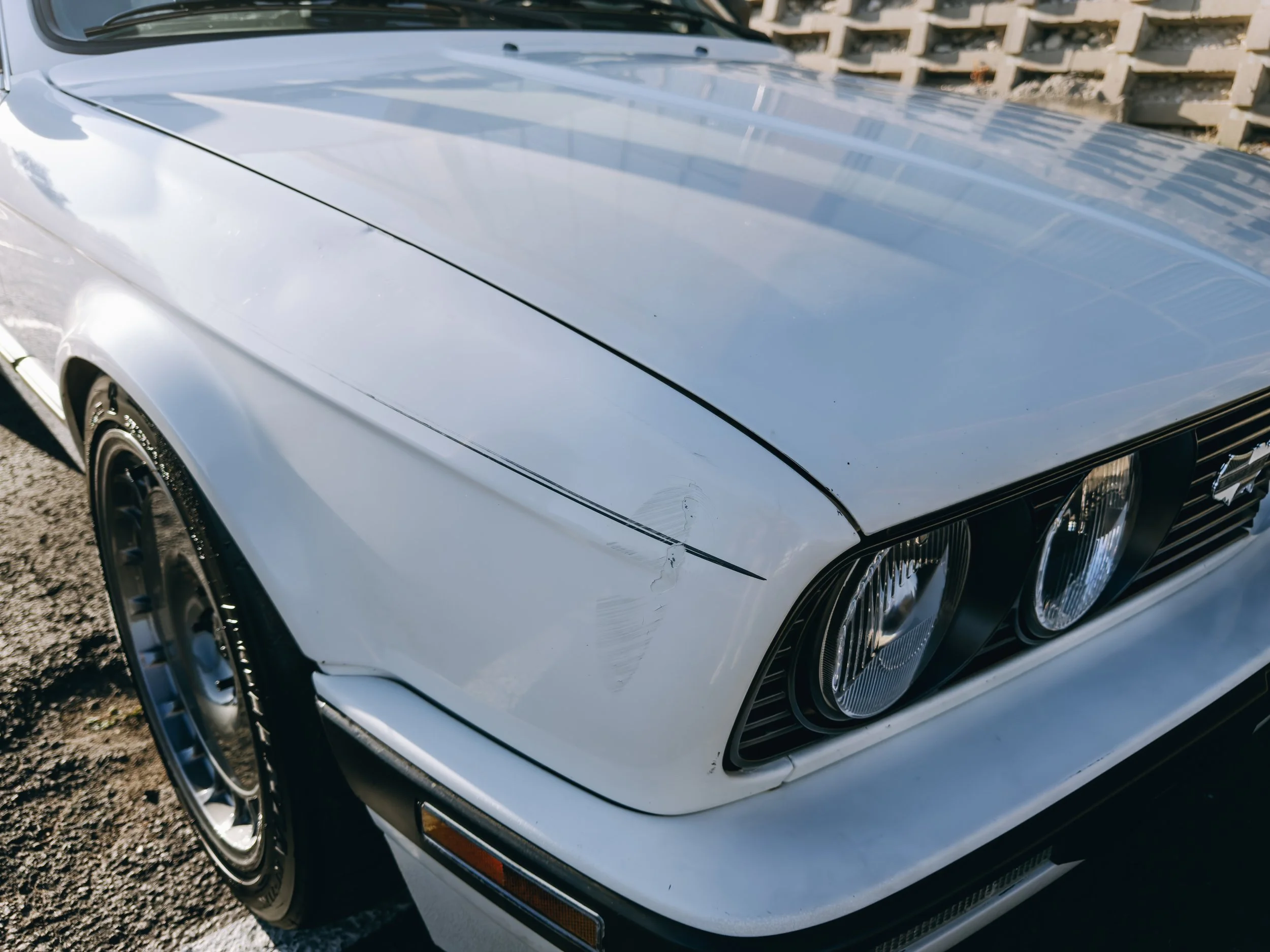 Front passenger fender damage