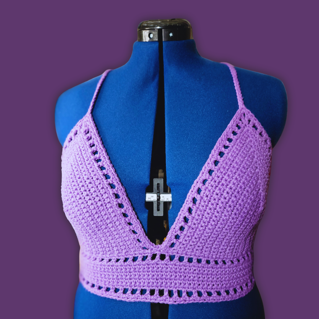 Lilly Top - Hyper Violet, 100% Cotton w/ added front lace up string