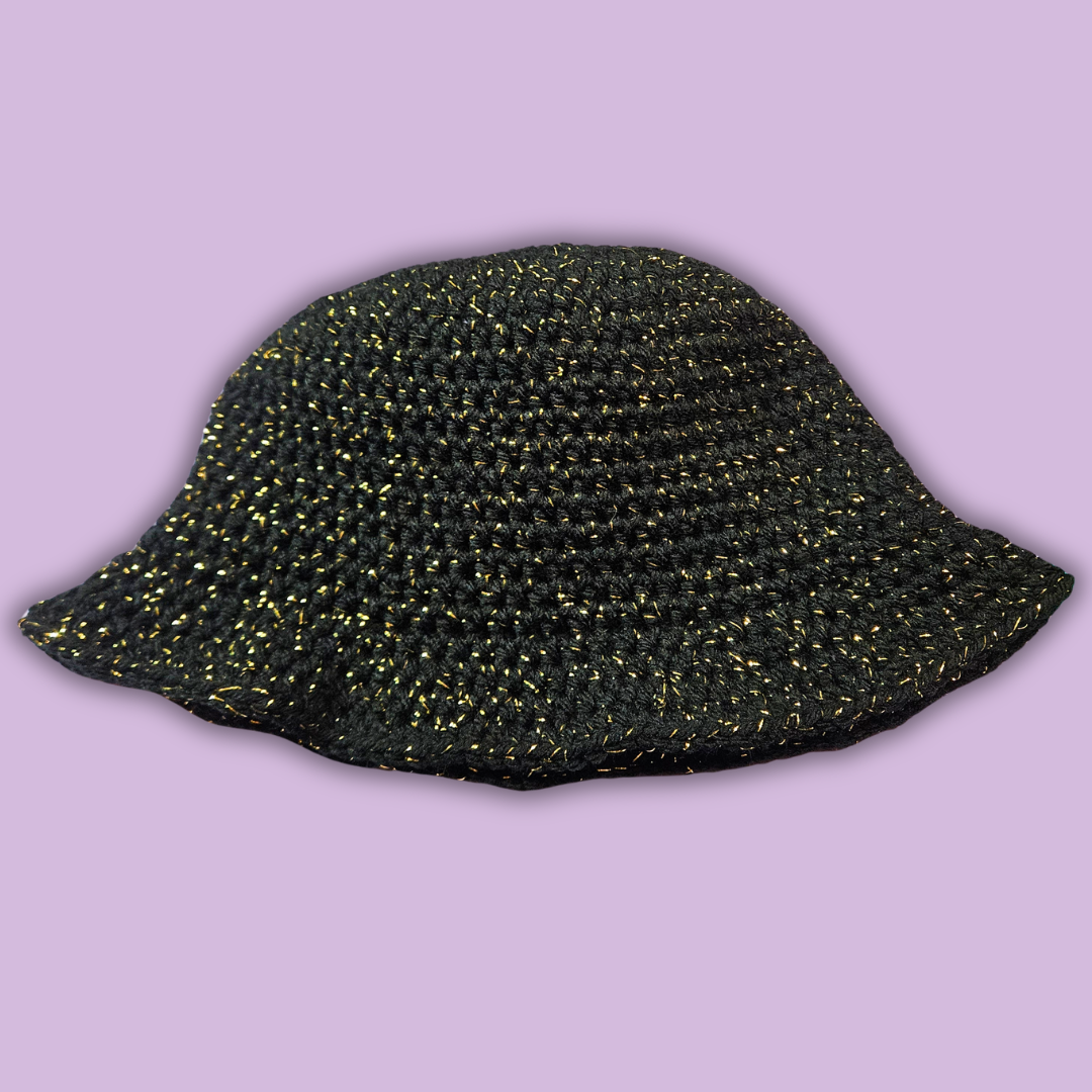 Black & Metallic Gold Bucket Hat - Etsy 1.png