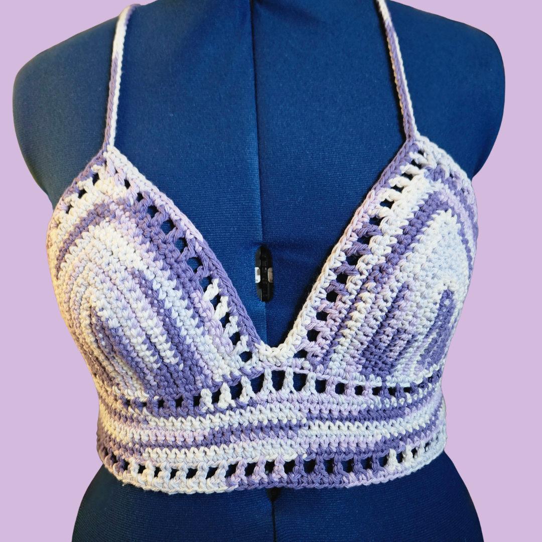 Lilly Tops - Purple Haze, 100% Cotton w/ added front lace up string