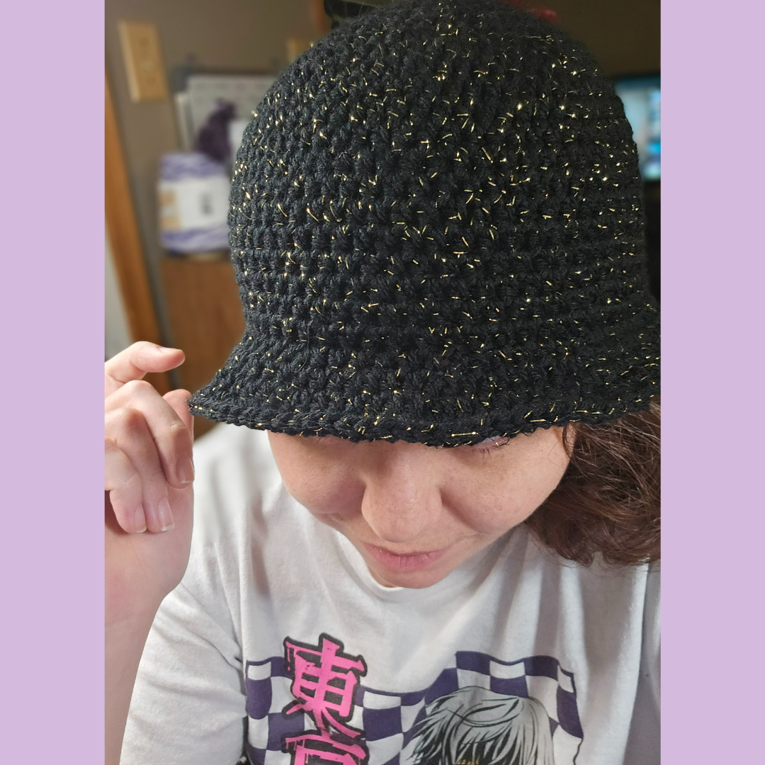 Black & Metallic Gold Bucket Hat - Etsy 3.png