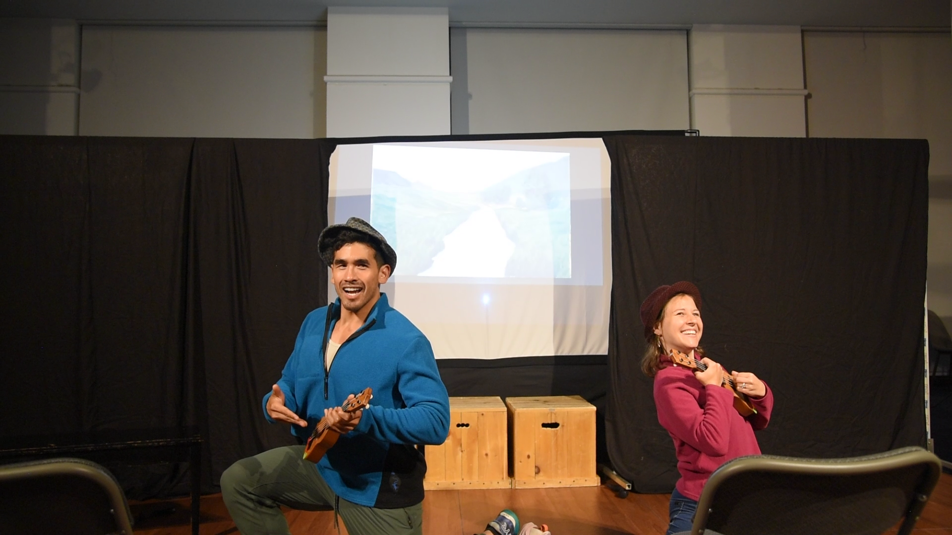 Mark Martinez (Frantz) and Angela Scorese (Grittly) in Le 66