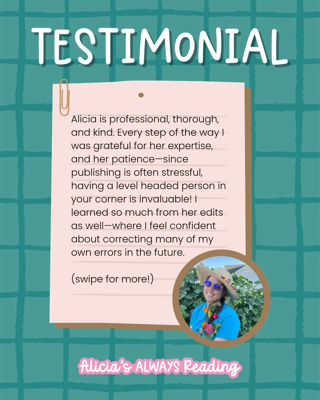 👍🏻TESTIMONIAL THURSDAY👍🏻

Happy release day to Depth of the Ocean and @jazminlister.author !! If you&rsquo;re looking for an underwater adventure, you&rsquo;ll want to check this one out!

Keywords: Alicia&rsquo;s Always Reading, proofreader, fre
