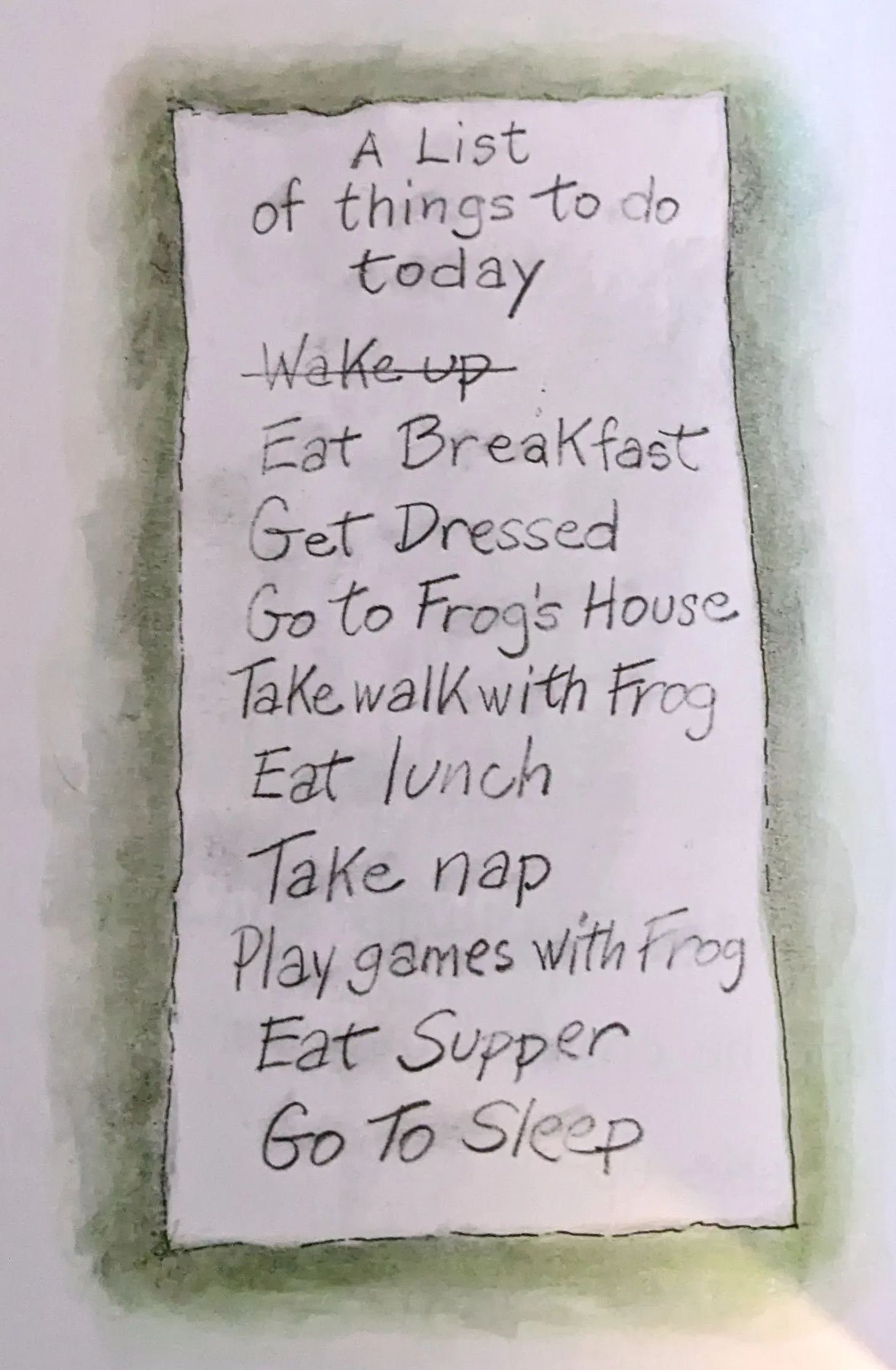 Frog and Toad A List, illustration by Arnold Lobel