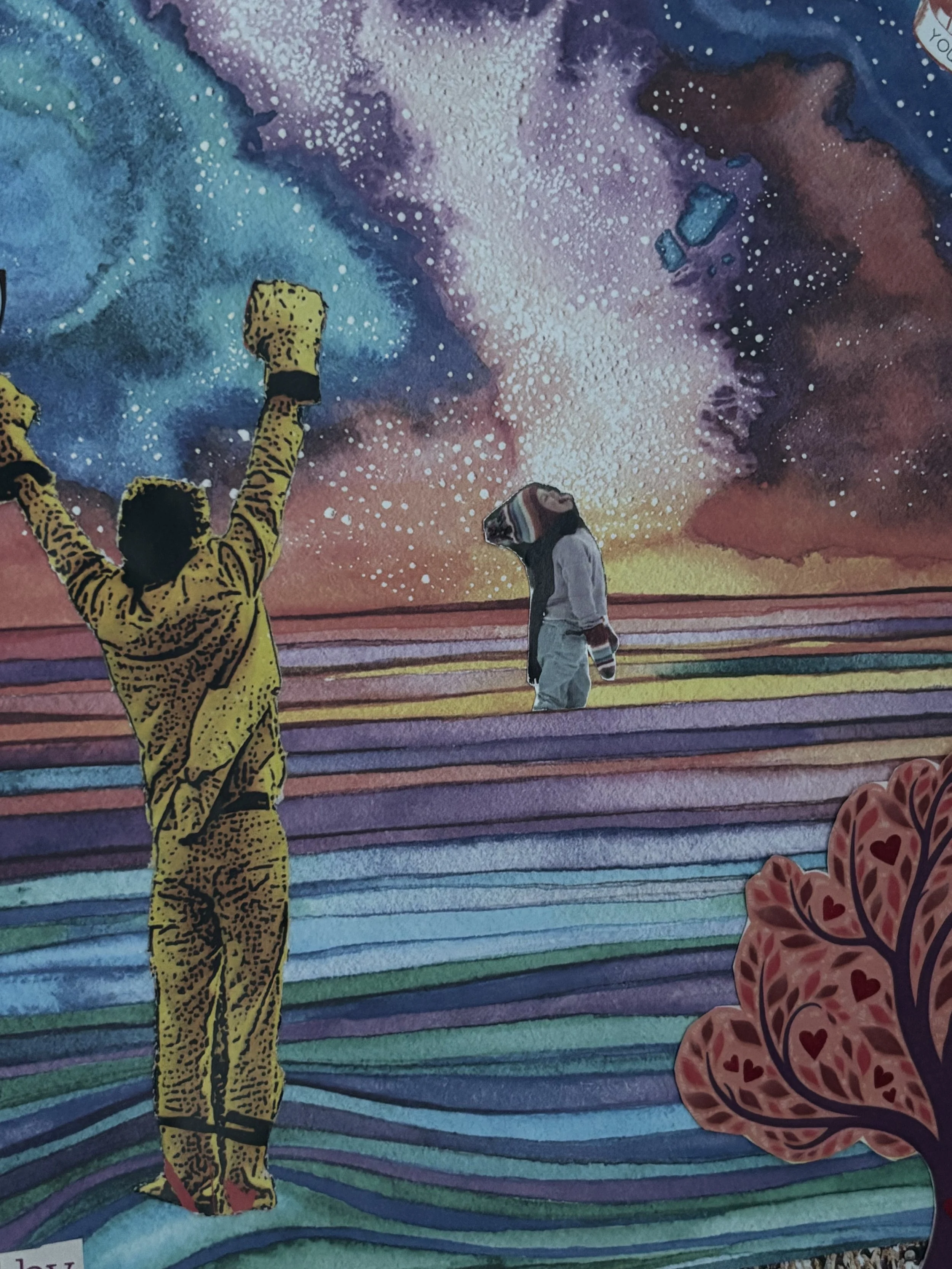 Celebrating a win collage