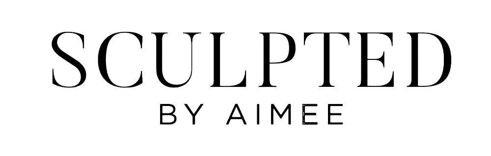 Sculpted by Aimee logo in black text on a white background