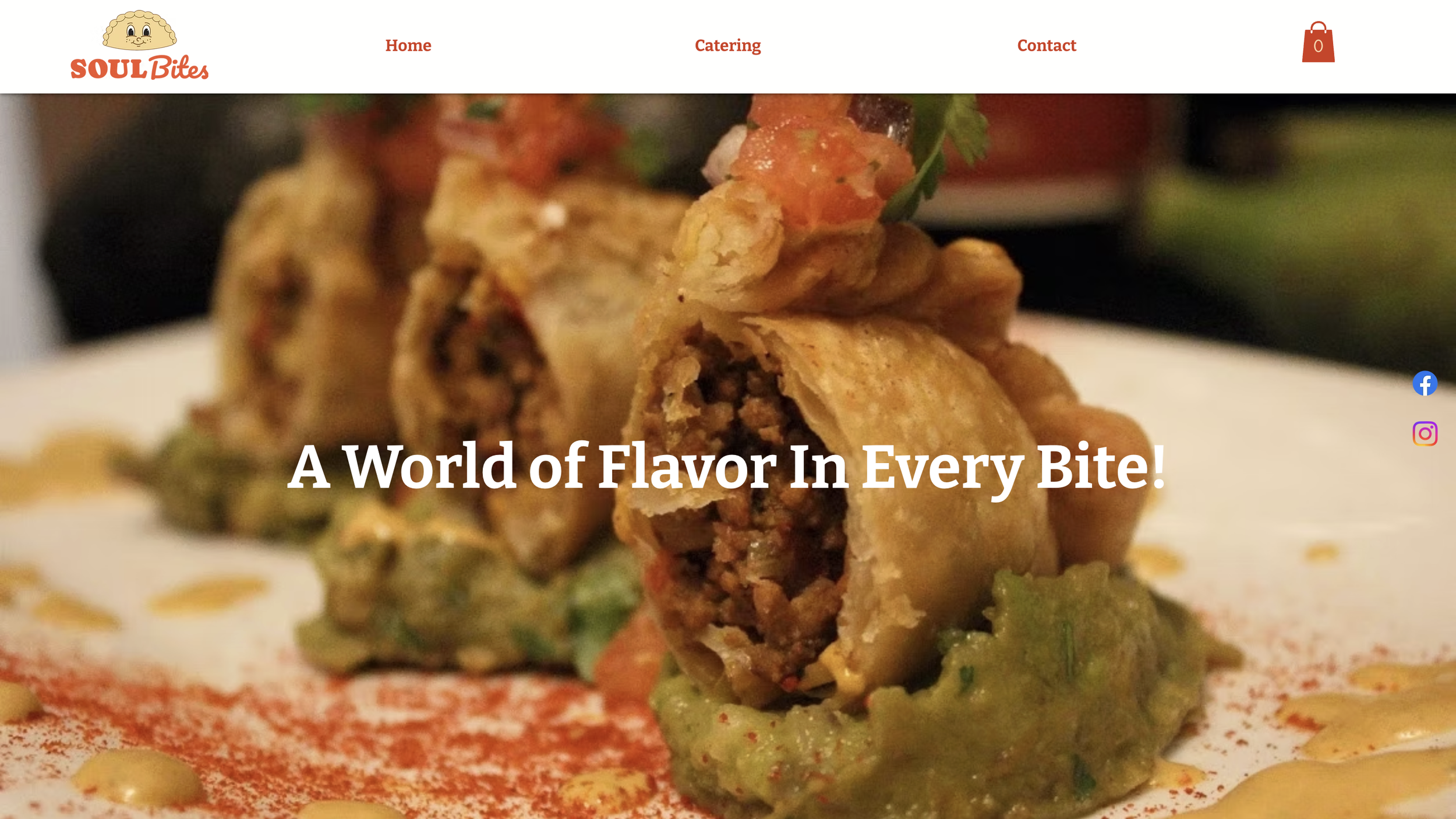 Close-up of fried egg rolls cut in half, filled with meat and vegetables, topped with salsa, served on a plate with green guacamole and garnished with spices