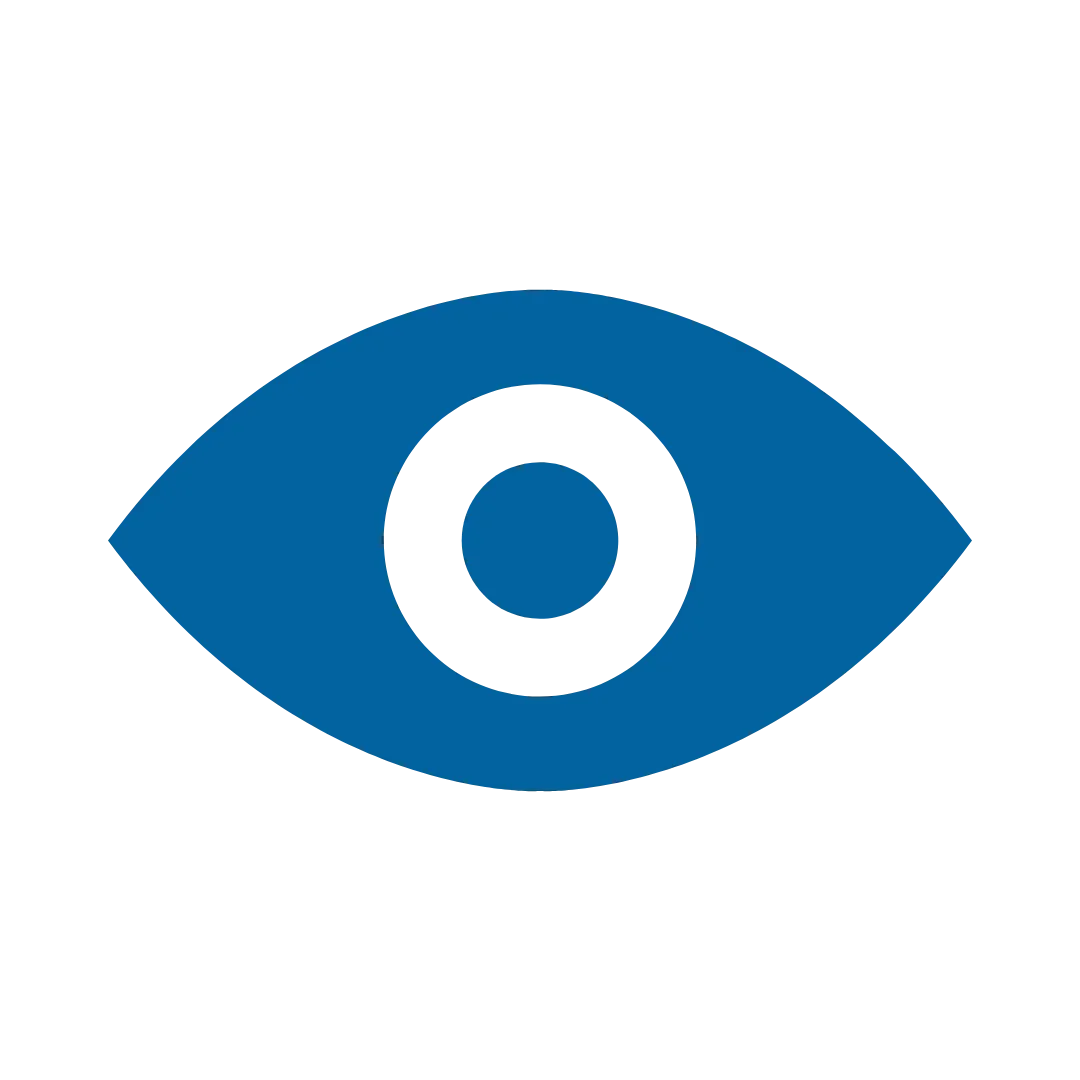 Blue circular eye icon with a black circle and white dot inside