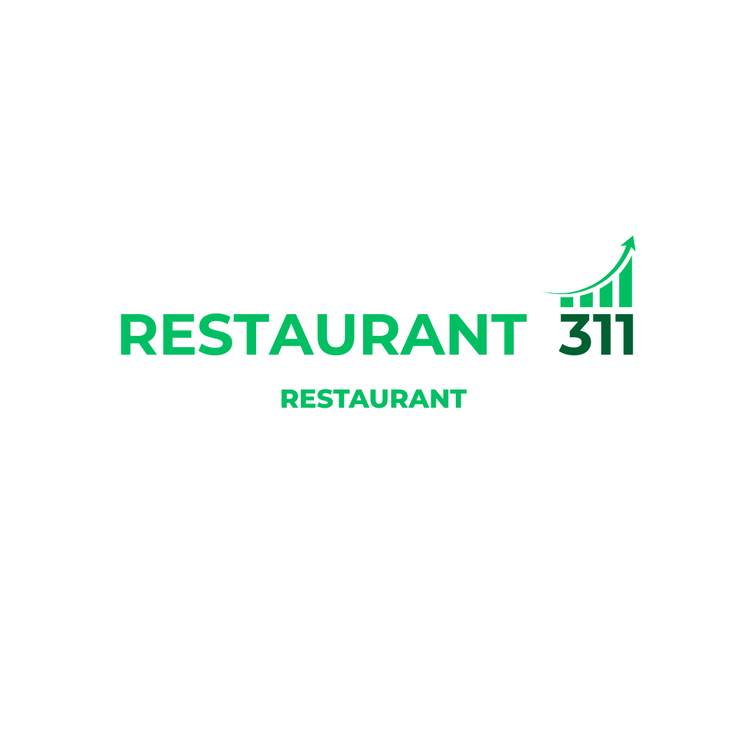 Logo for Restaurant 311 featuring a graphic of a rising bar graph with an arrow in green, with the text 'RESTAURANT 311' in bold green letters and the word 'RESTAURANT' below it in smaller green font.