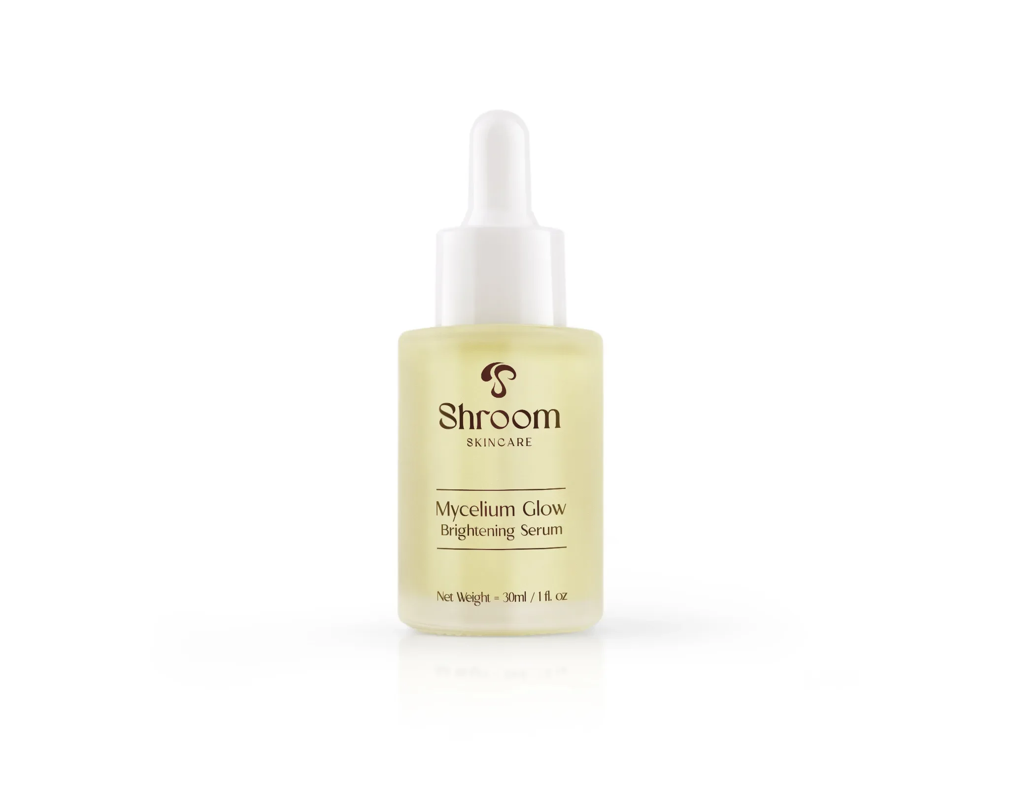 Shroom Skincare Mycelium Glow Brightening Serum bottle on white background