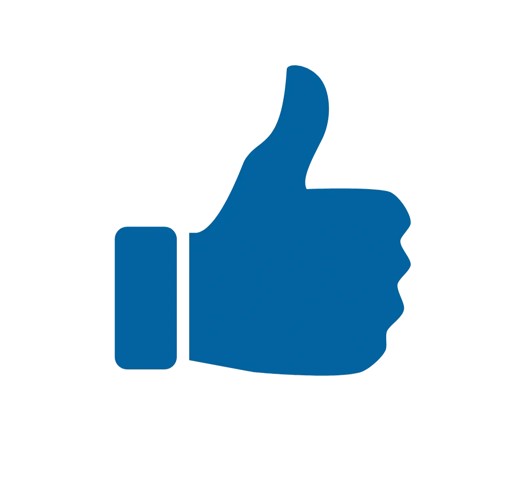 Blue thumbs-up icon with labels indicating 'Likes 1500', 'Comments 300', and 'Shares 200'.