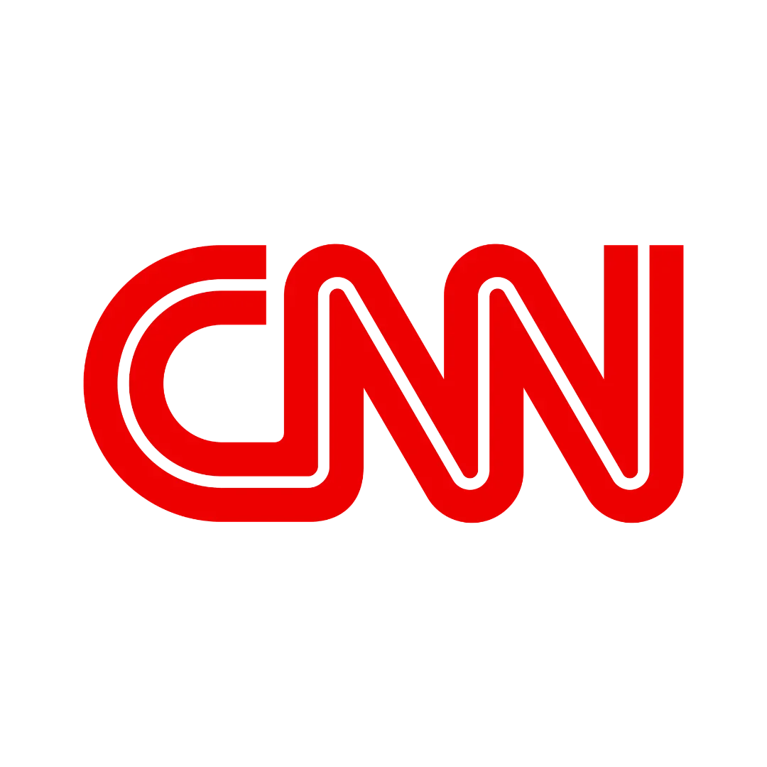 Red CNN logo with black background.