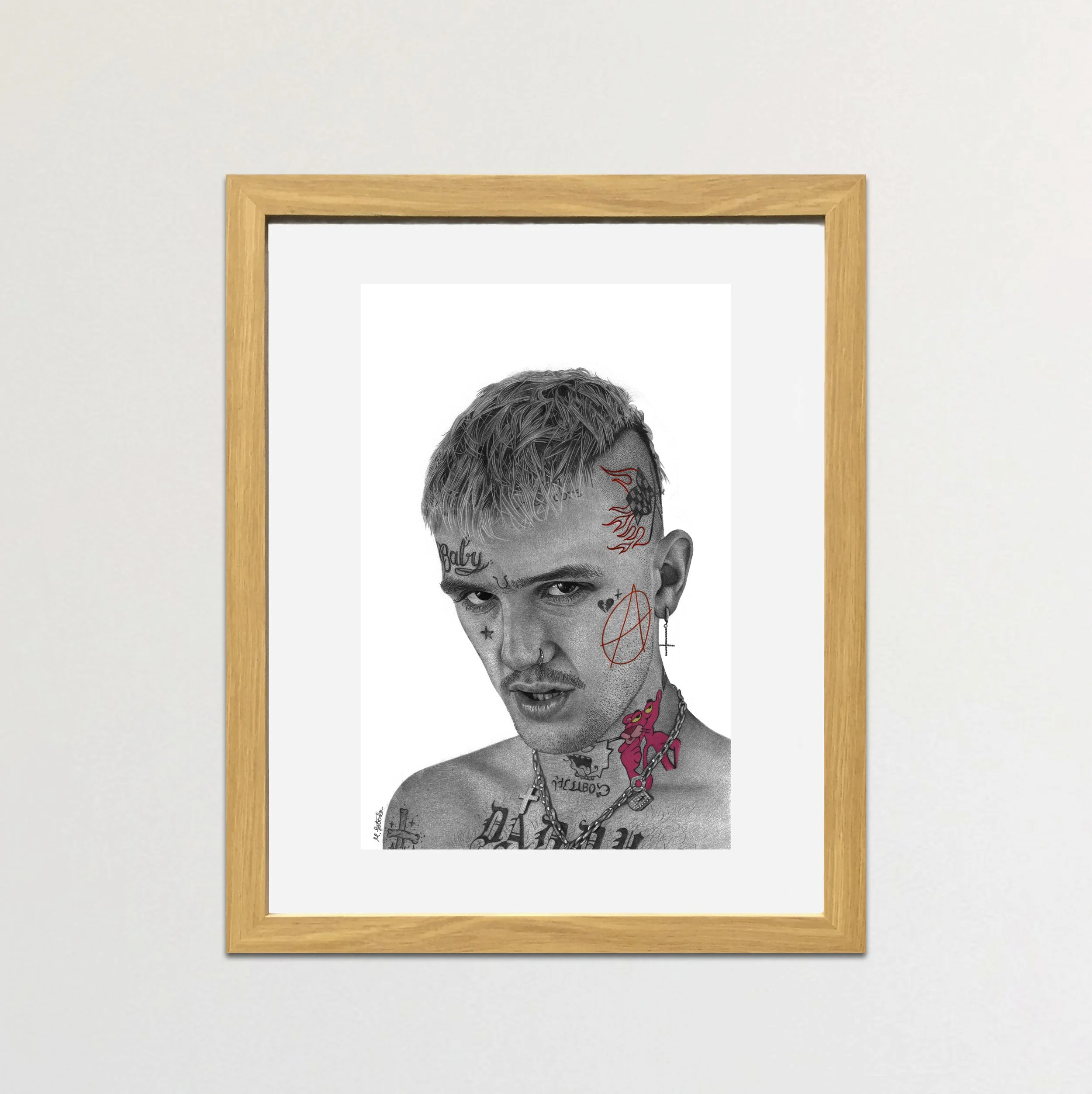 Lil Peep 1 Colour Framed Light Oak.jpg