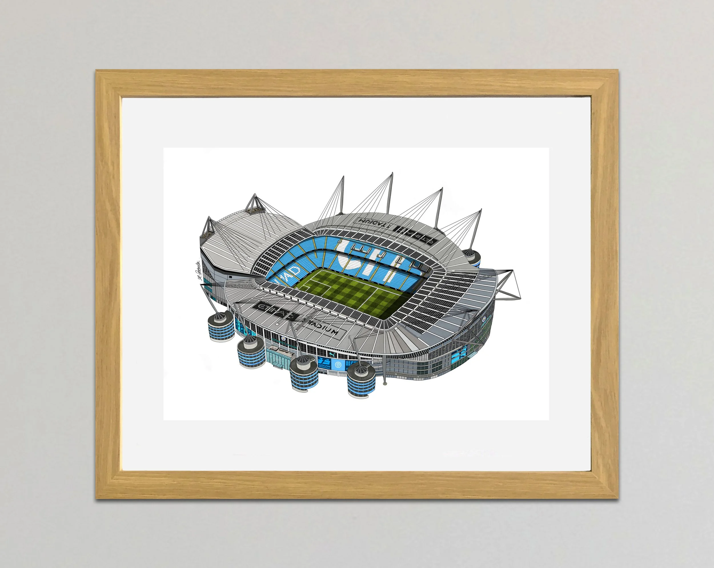 Etihad Stadium Colour Framed Light Oak.jpg
