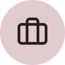 icon of a briefcase on a rose-coloured background