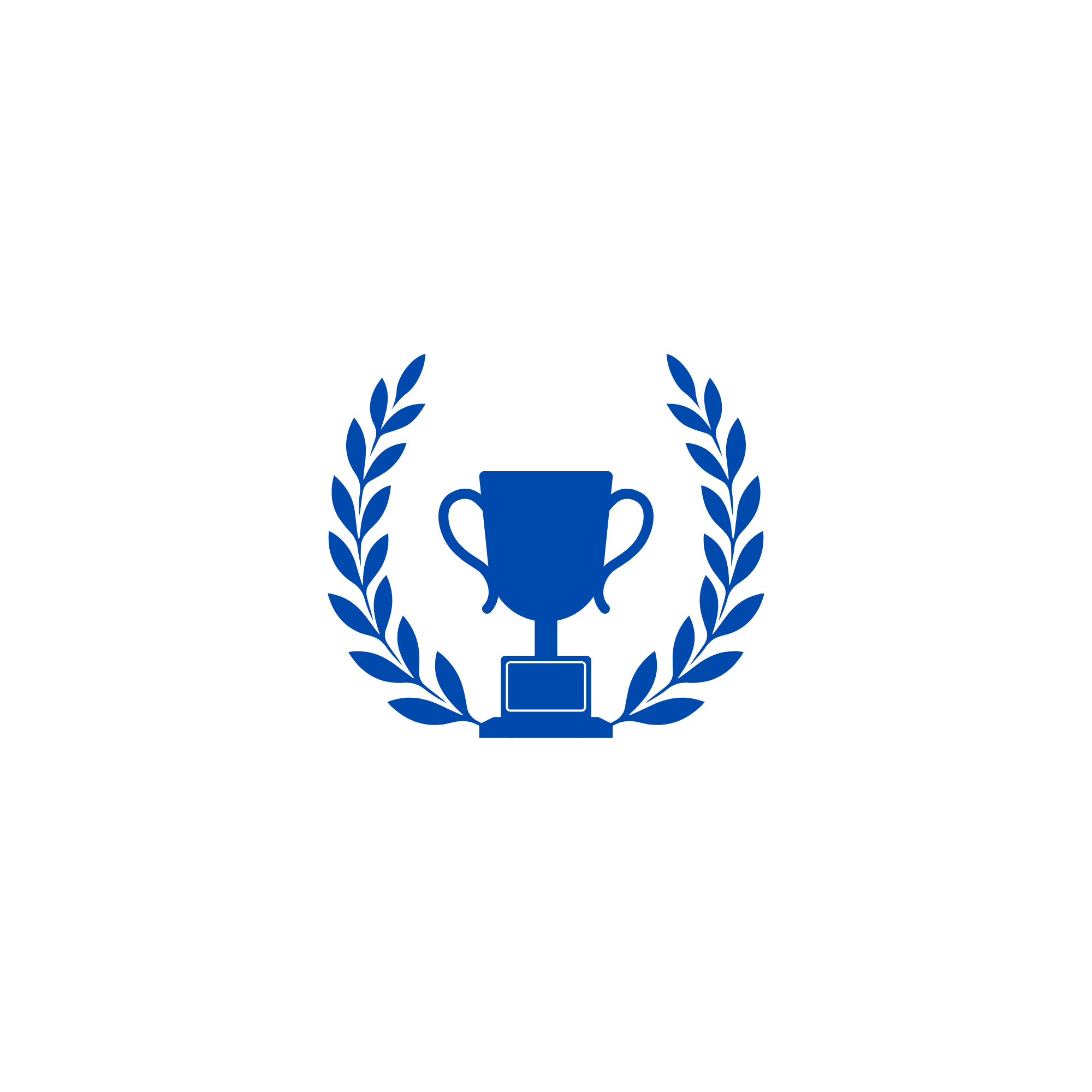 An award badge with the text 'Champions' at the top, a trophy icon in the center, and laurel branches on each side.