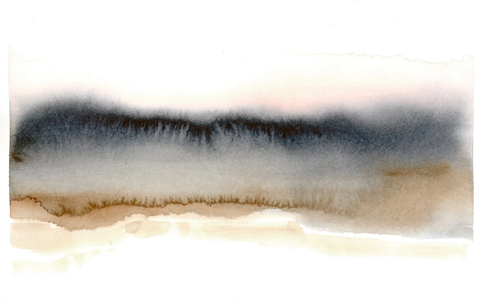 Dusk, watercolour on paper