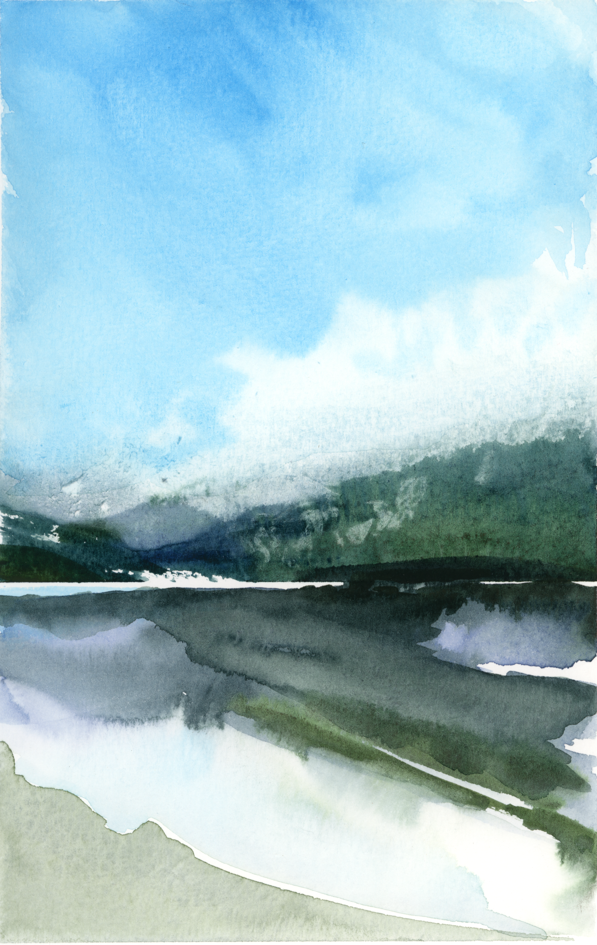 Mabel Lake, watercolour on paper