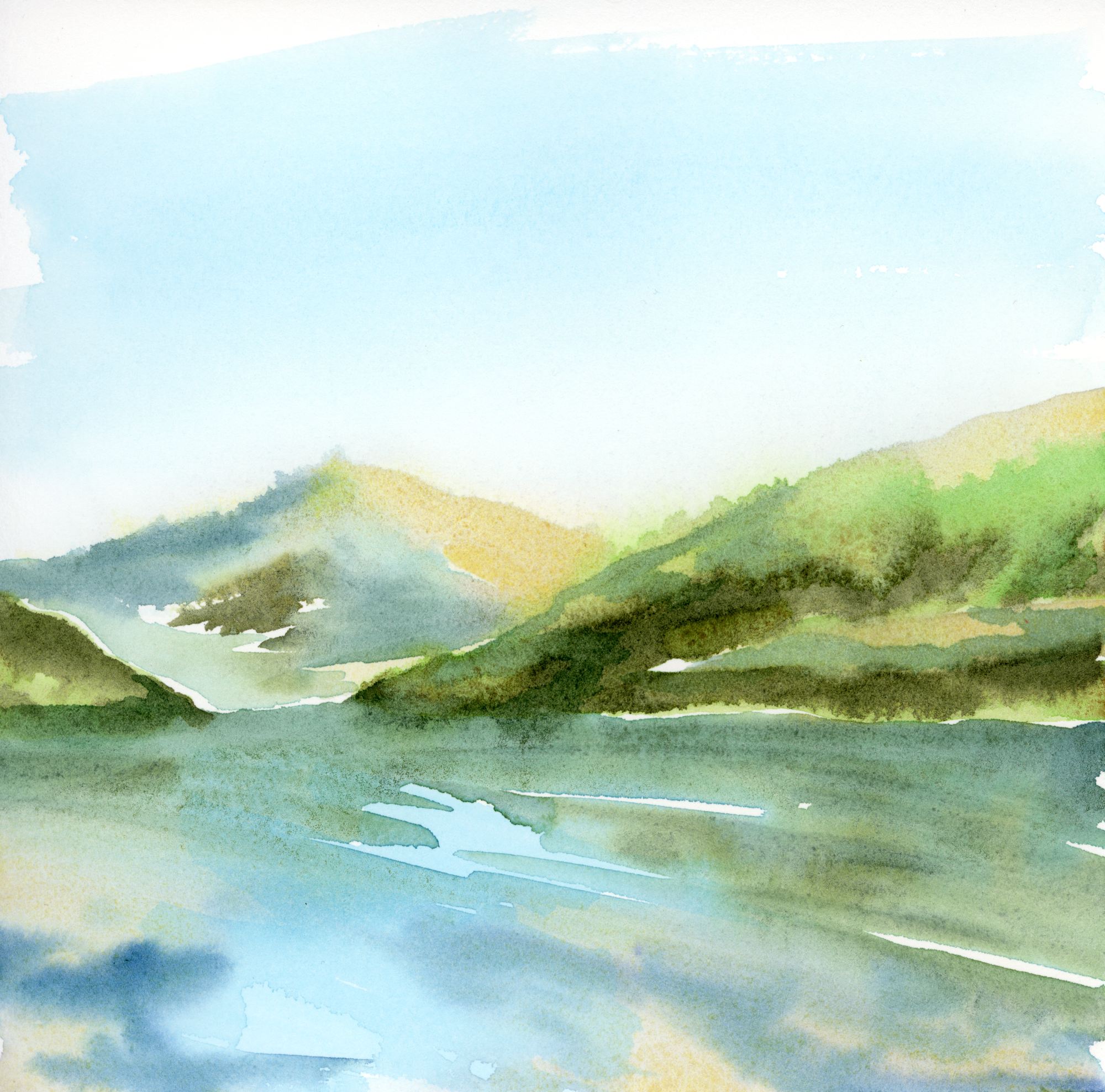 Mabel Lake, watercolour on paper