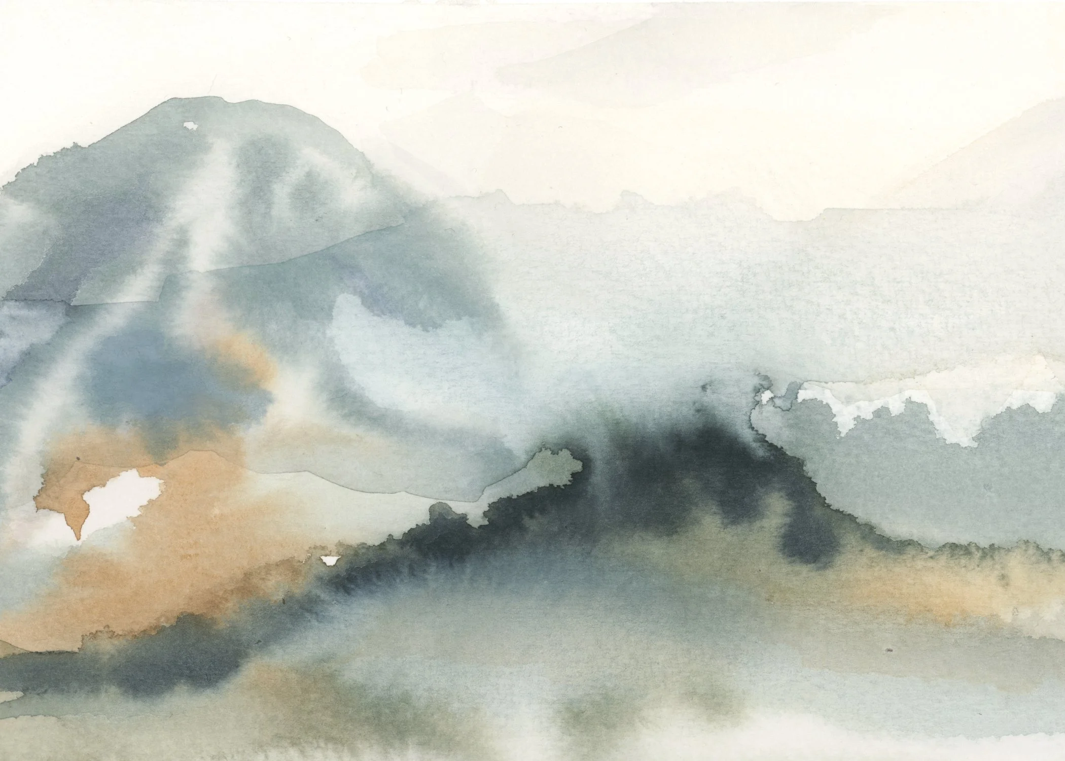 Saddle Mountain, watercolour on paper