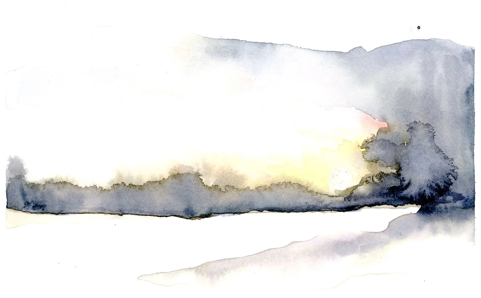 Nightfall, watercolour on paper