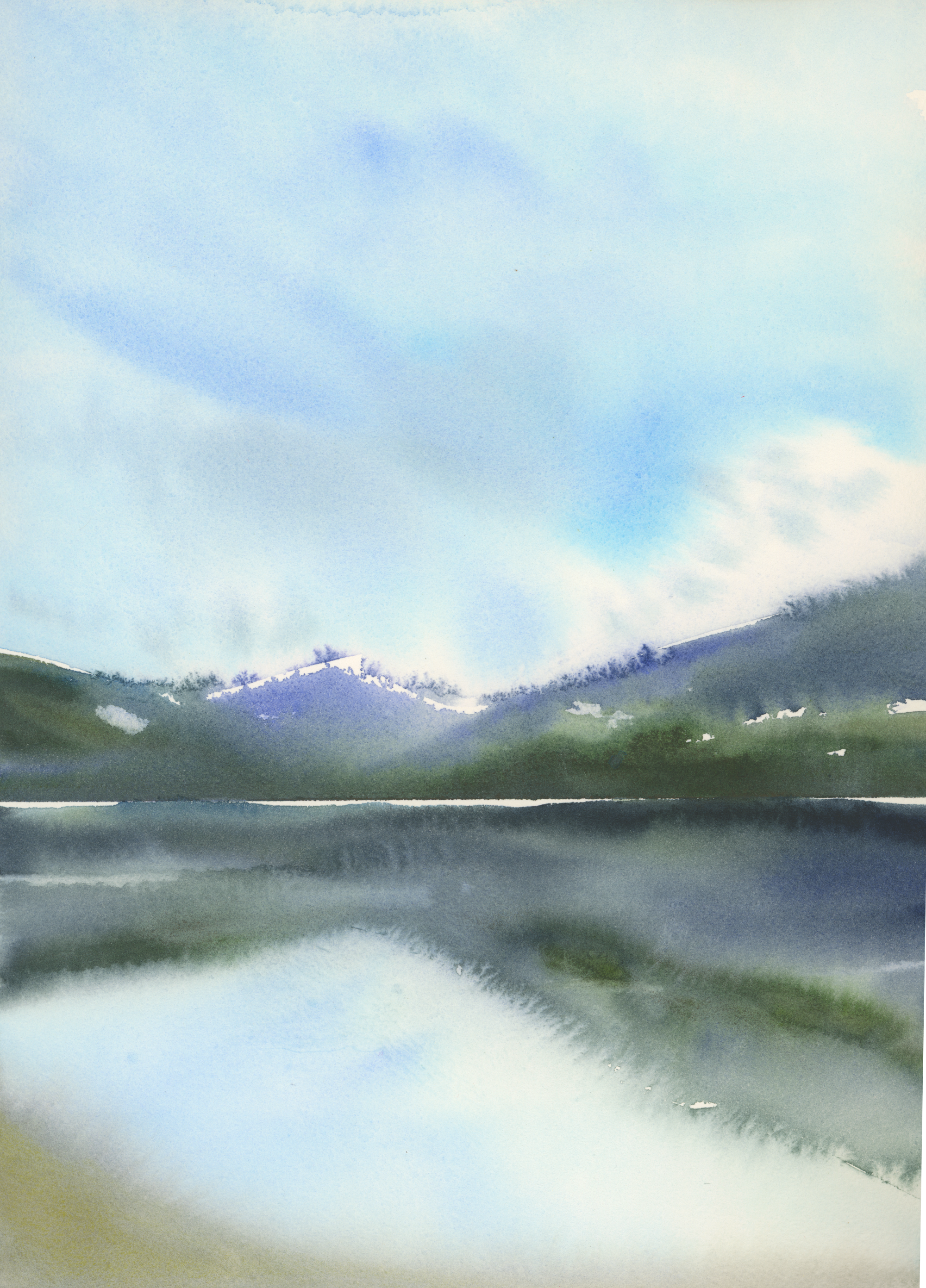 Mabel Lake, watercolour on paper