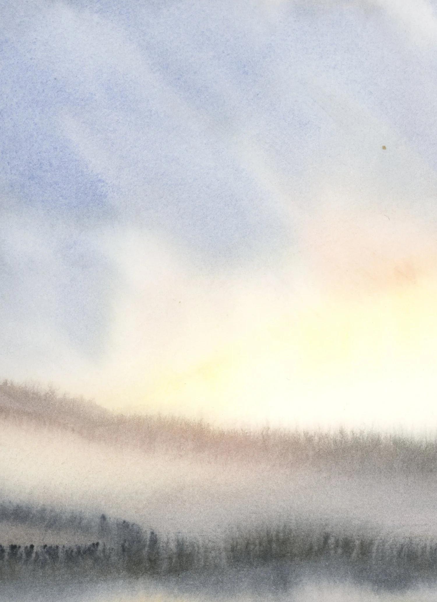 Lumby Sunset, watercolour on paper