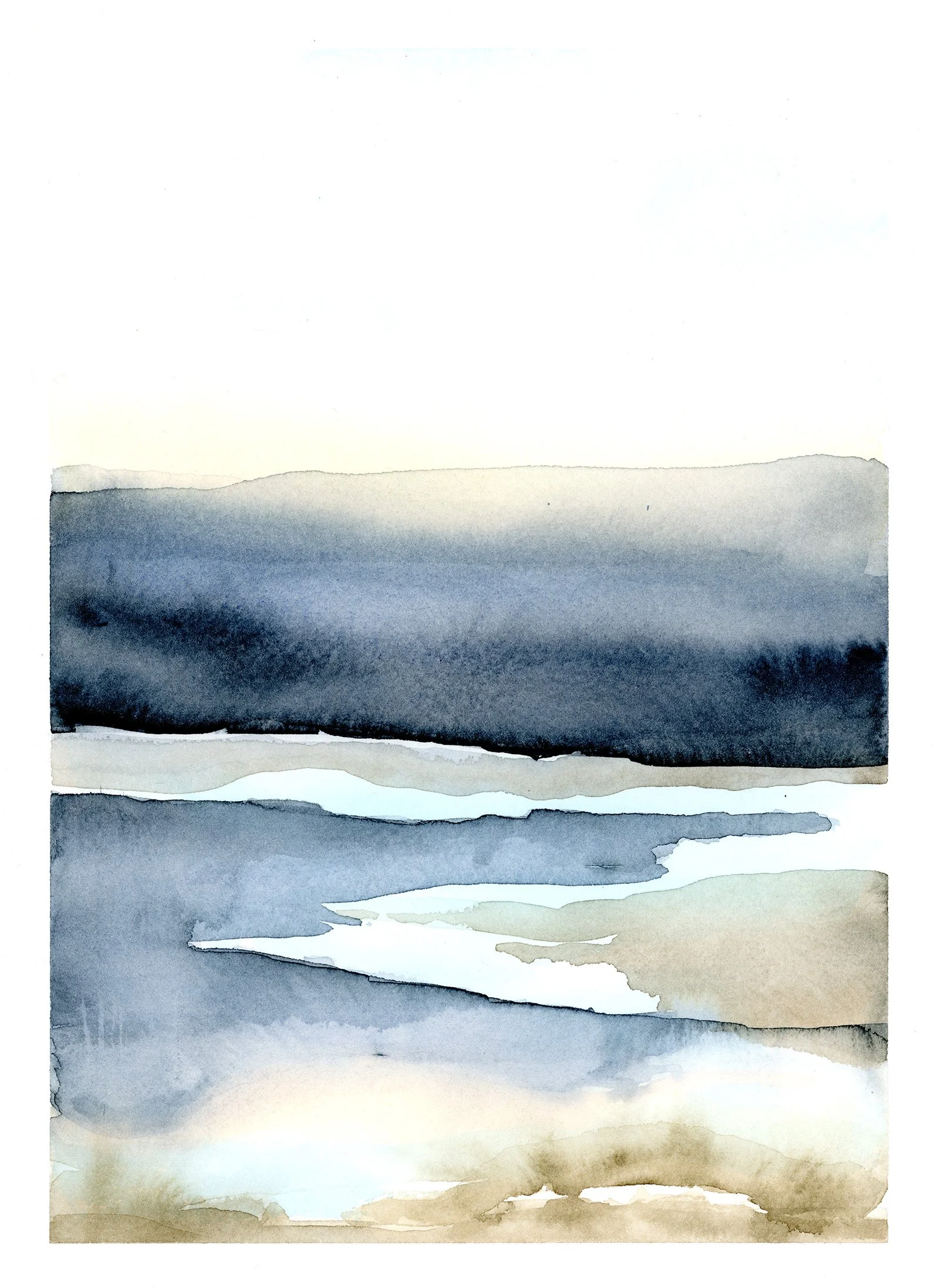 Winter Marsh, watercolour on paper
