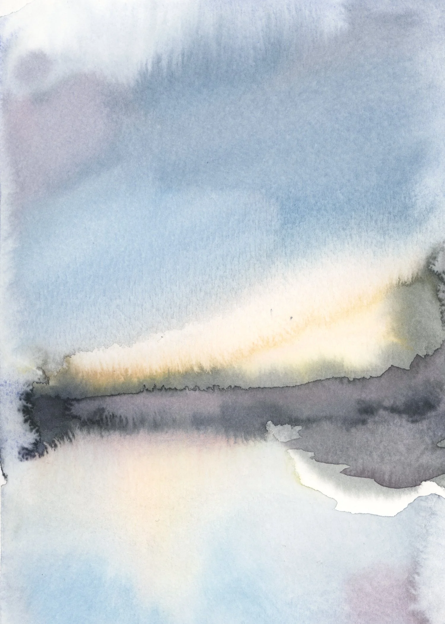 Reflection, watercolour on paper