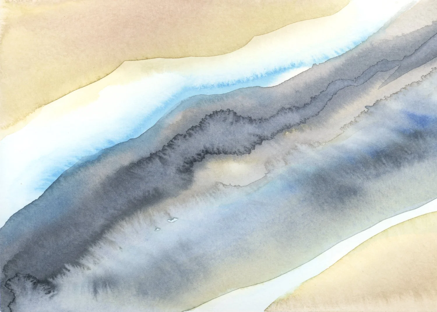 Stream, watercolour on paper