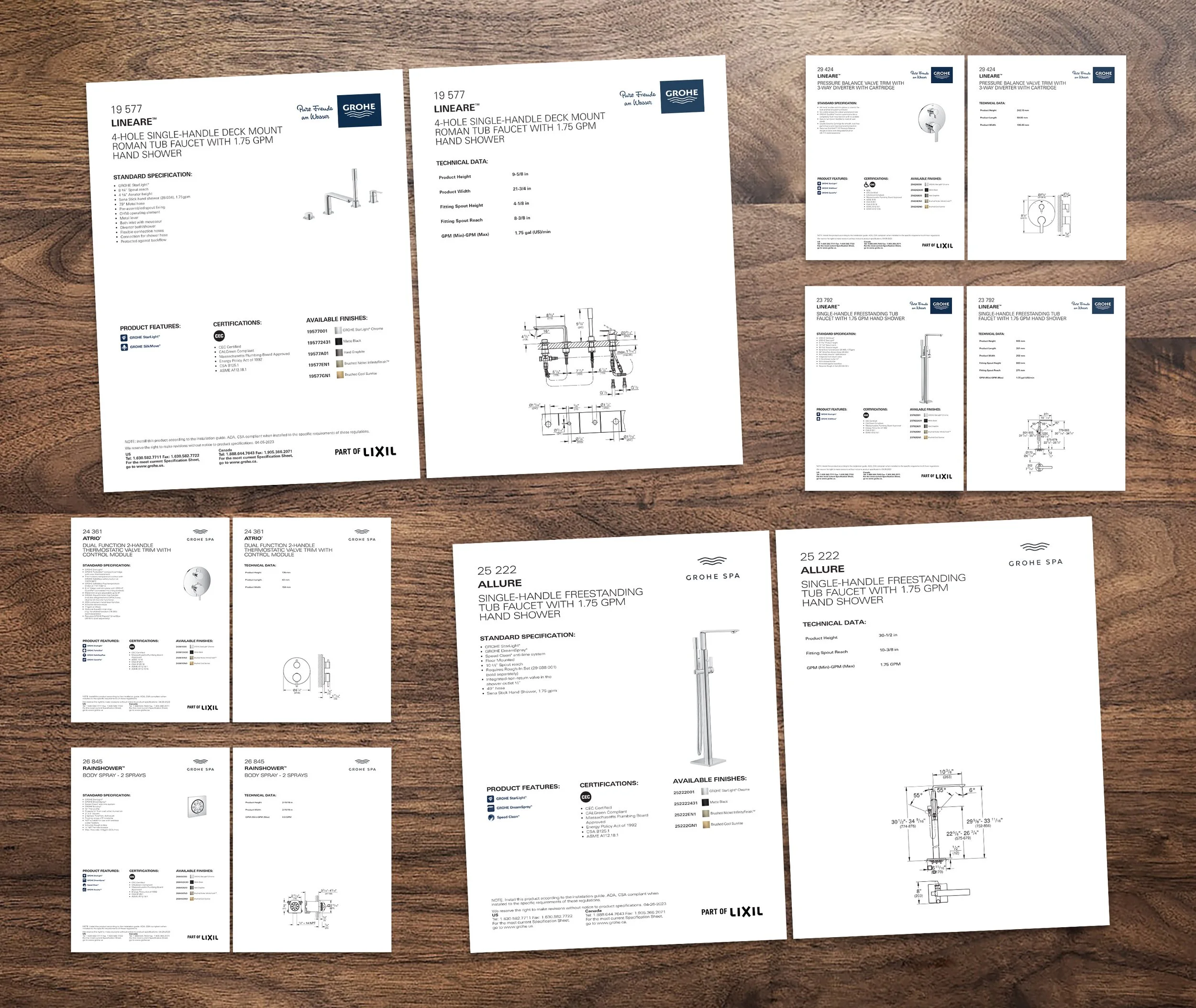 GROHE & GROHE SPA Spec Sheets