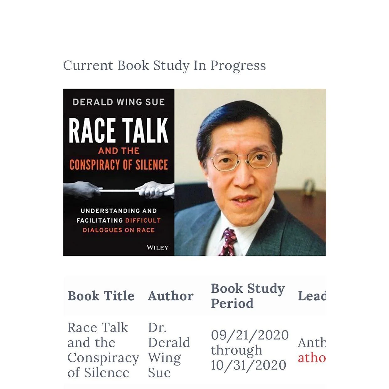 #bookstudy NOMAD is proud to announce our first book study. Race Talk and the Conspiracy of Silence	by Dr. Derald Wing 09/21/2020 through 10/31/2020. #getthebook #letsread #letsgetbettertogether for those interested see link in bio or just hit us in 