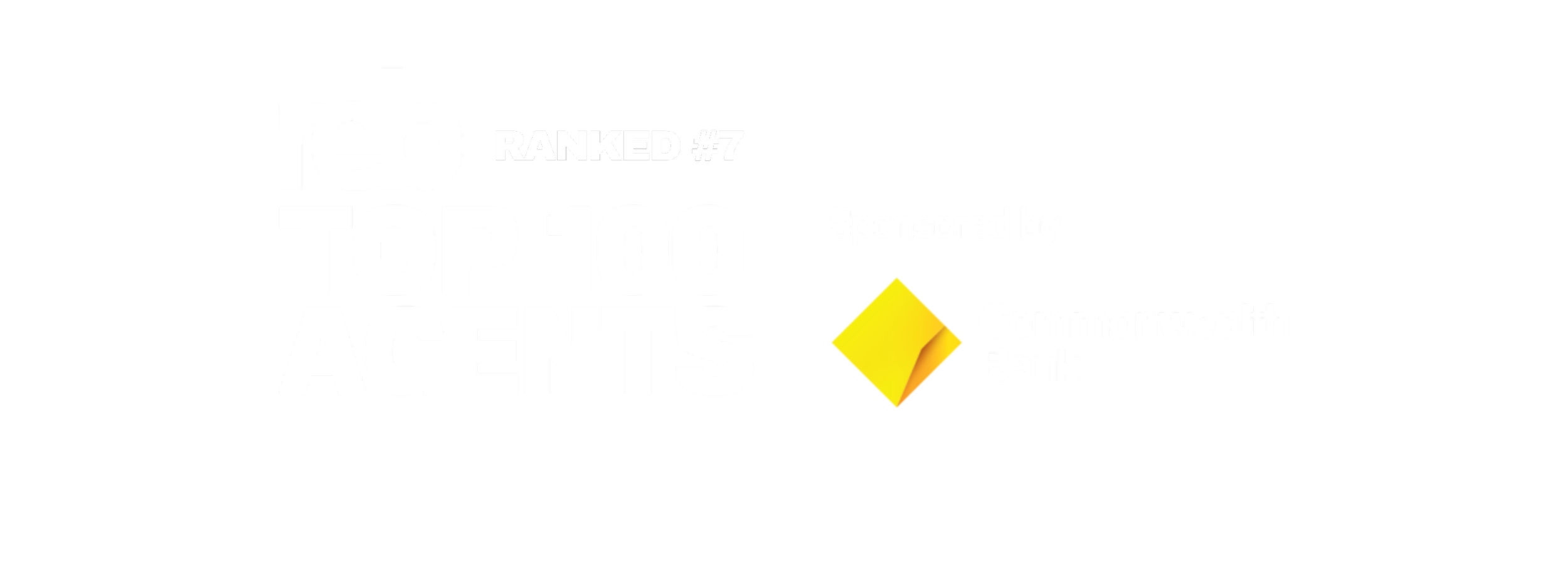 Logo for a Top 100 Agents ranking, sponsored by Commonwealth Bank.