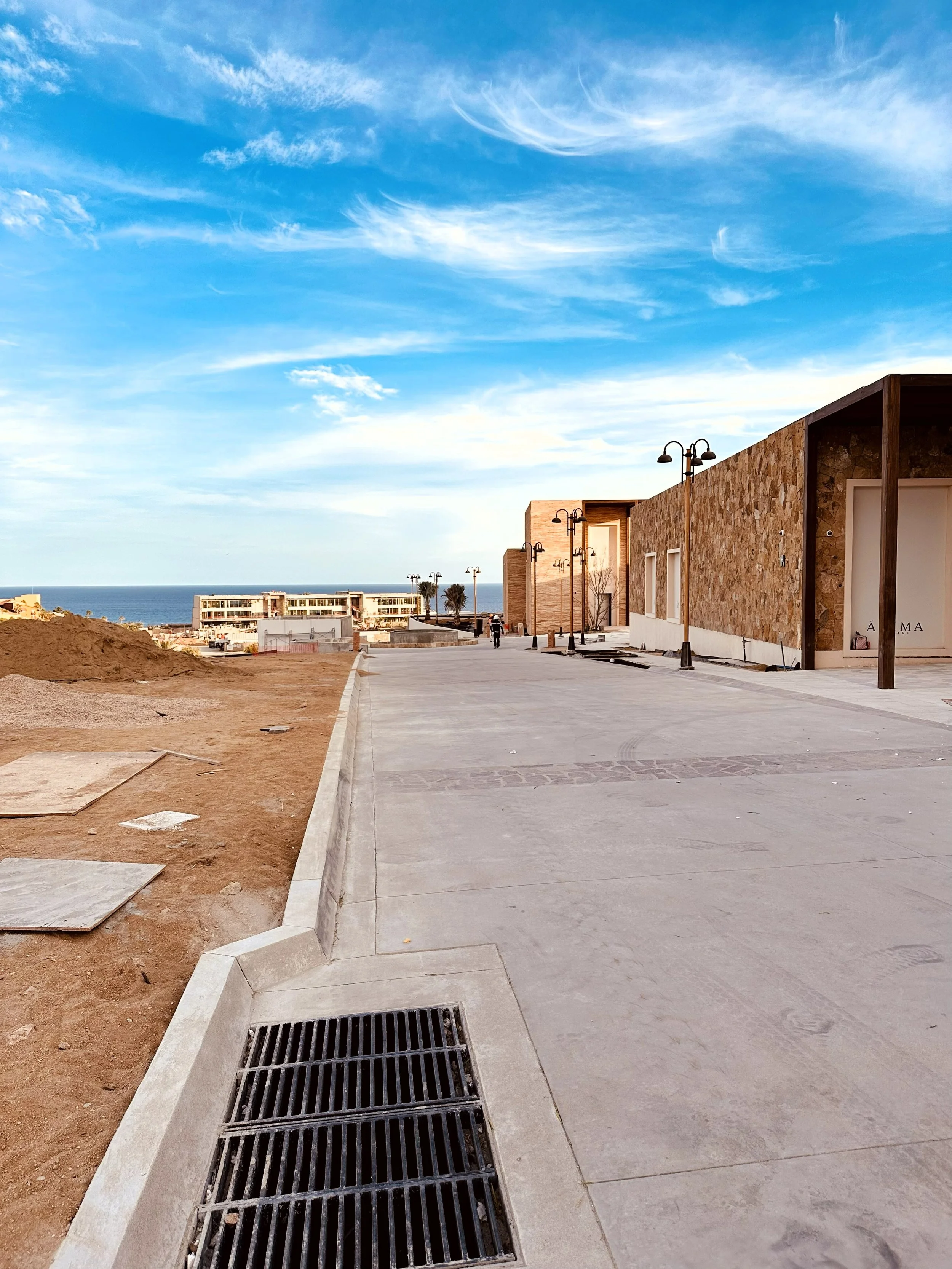 Vialidad 1 de concreto hidráulico perímetro Anima Village